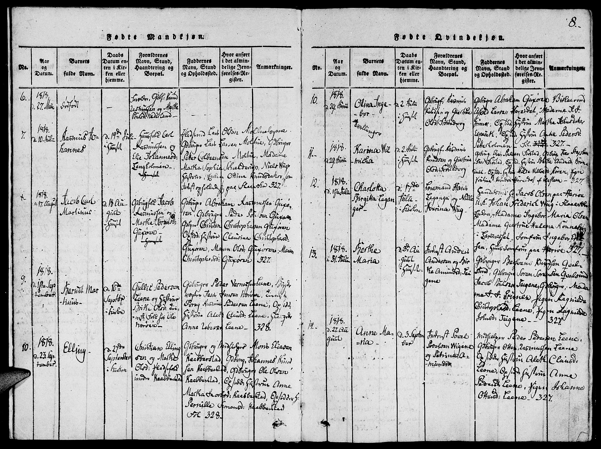 Ministerialprotokoller, klokkerbøker og fødselsregistre - Møre og Romsdal, AV/SAT-A-1454/507/L0069: Ministerialbok nr. 507A04, 1816-1841, s. 8