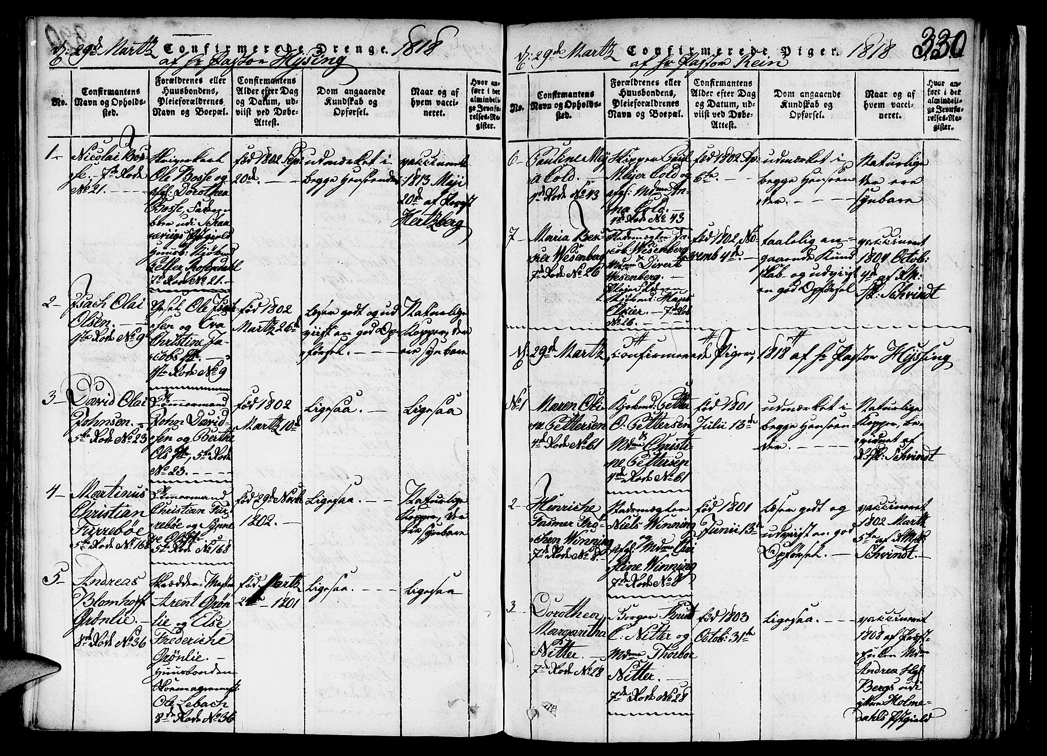 Nykirken Sokneprestembete, AV/SAB-A-77101/H/Haa/L0011: Ministerialbok nr. A 11, 1816-1821, s. 330