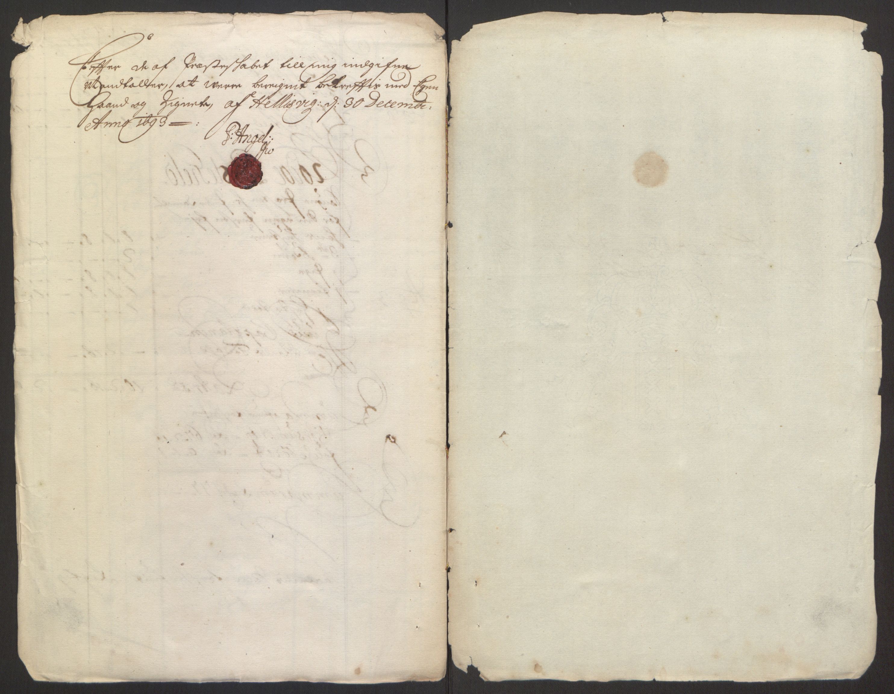 Rentekammeret inntil 1814, Reviderte regnskaper, Fogderegnskap, RA/EA-4092/R65/L4505: Fogderegnskap Helgeland, 1693-1696, s. 117