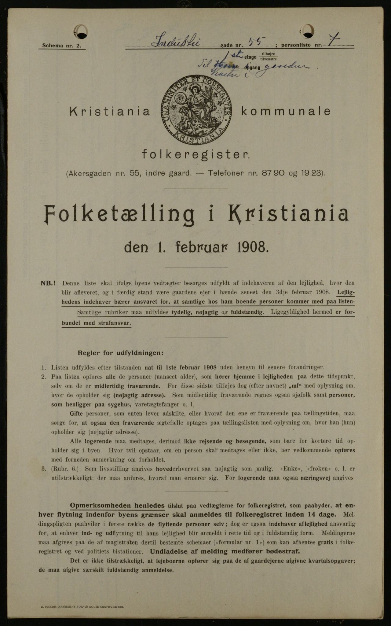 OBA, Kommunal folketelling 1.2.1908 for Kristiania kjøpstad, 1908, s. 39140
