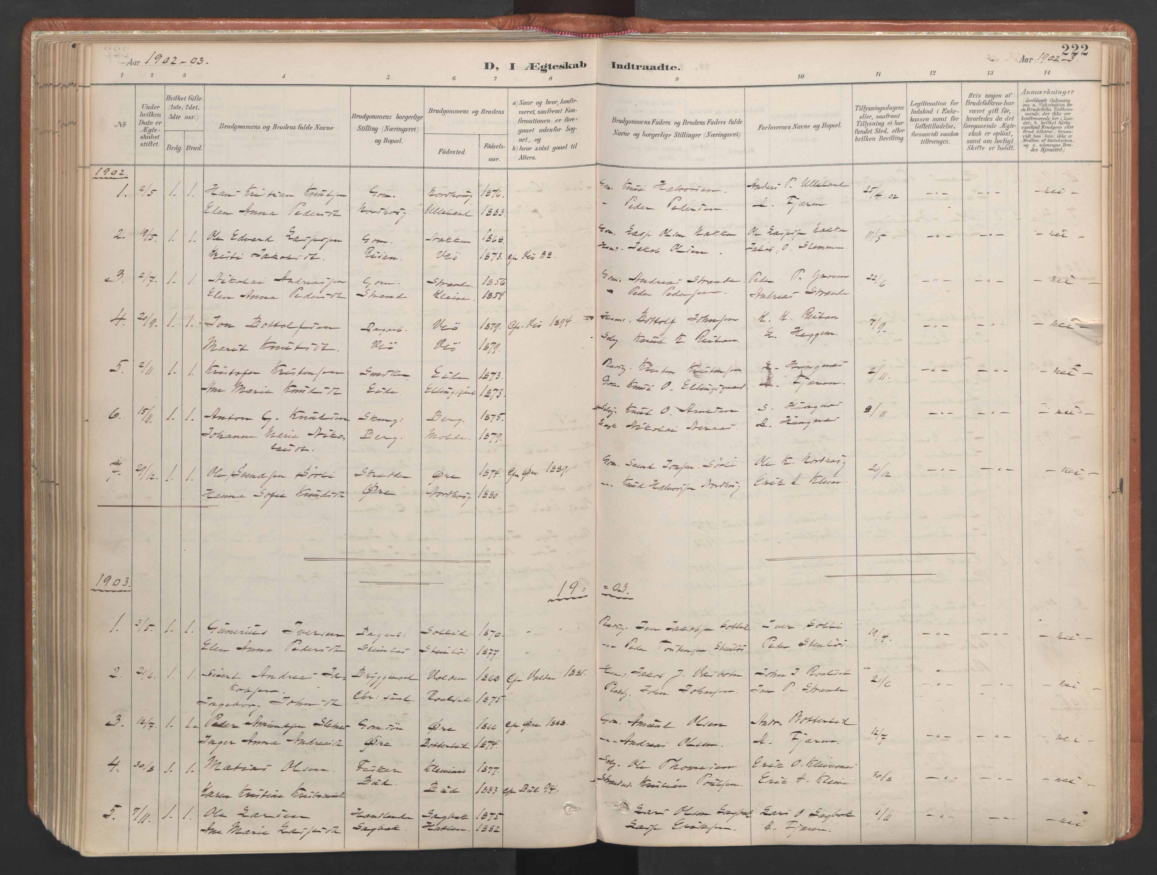 Ministerialprotokoller, klokkerbøker og fødselsregistre - Møre og Romsdal, AV/SAT-A-1454/557/L0682: Ministerialbok nr. 557A04, 1887-1970, s. 222