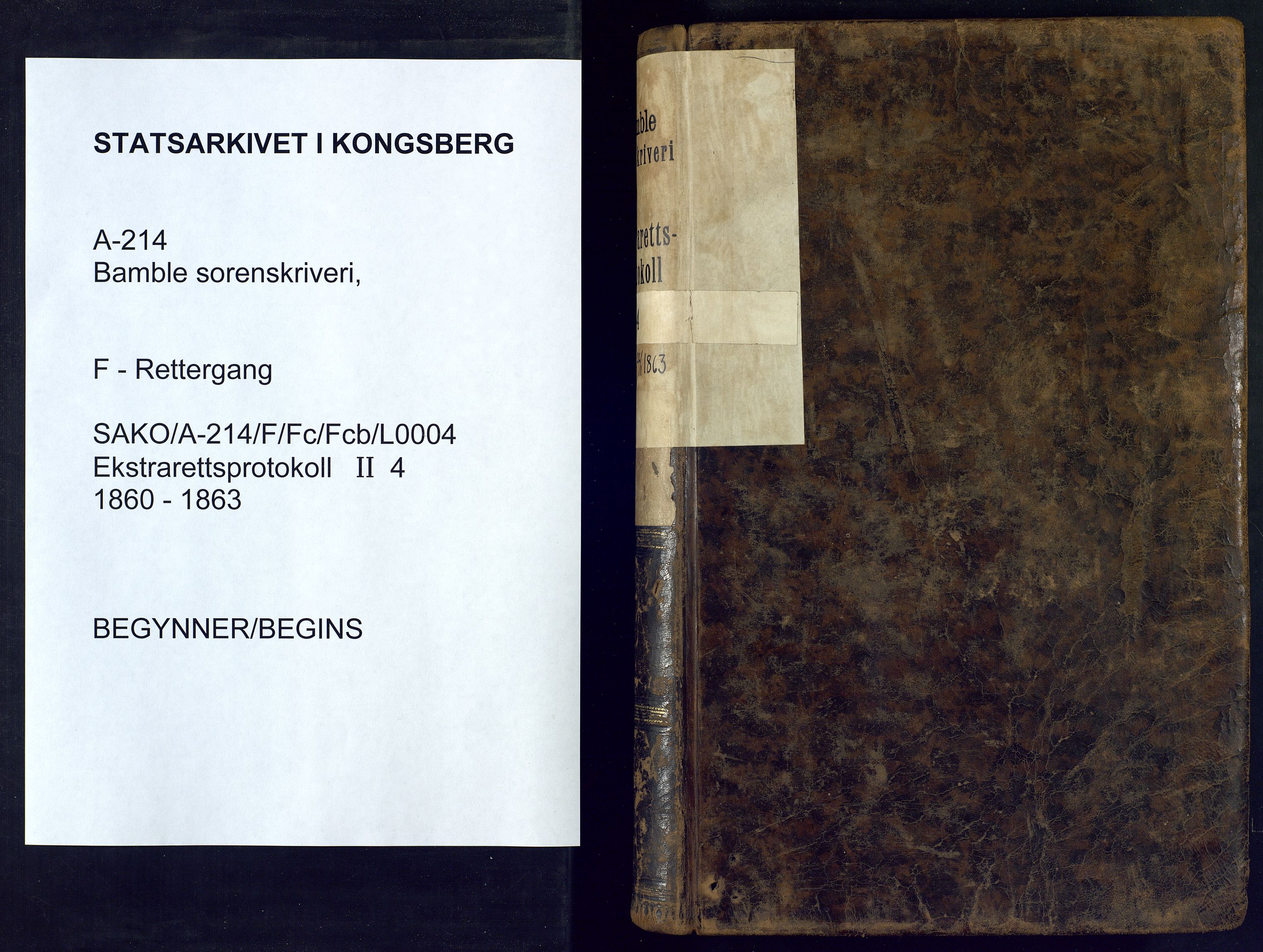 Bamble sorenskriveri, AV/SAKO-A-214/F/Fc/Fcb/L0004: Ekstrarettprotokoll, 1860-1863