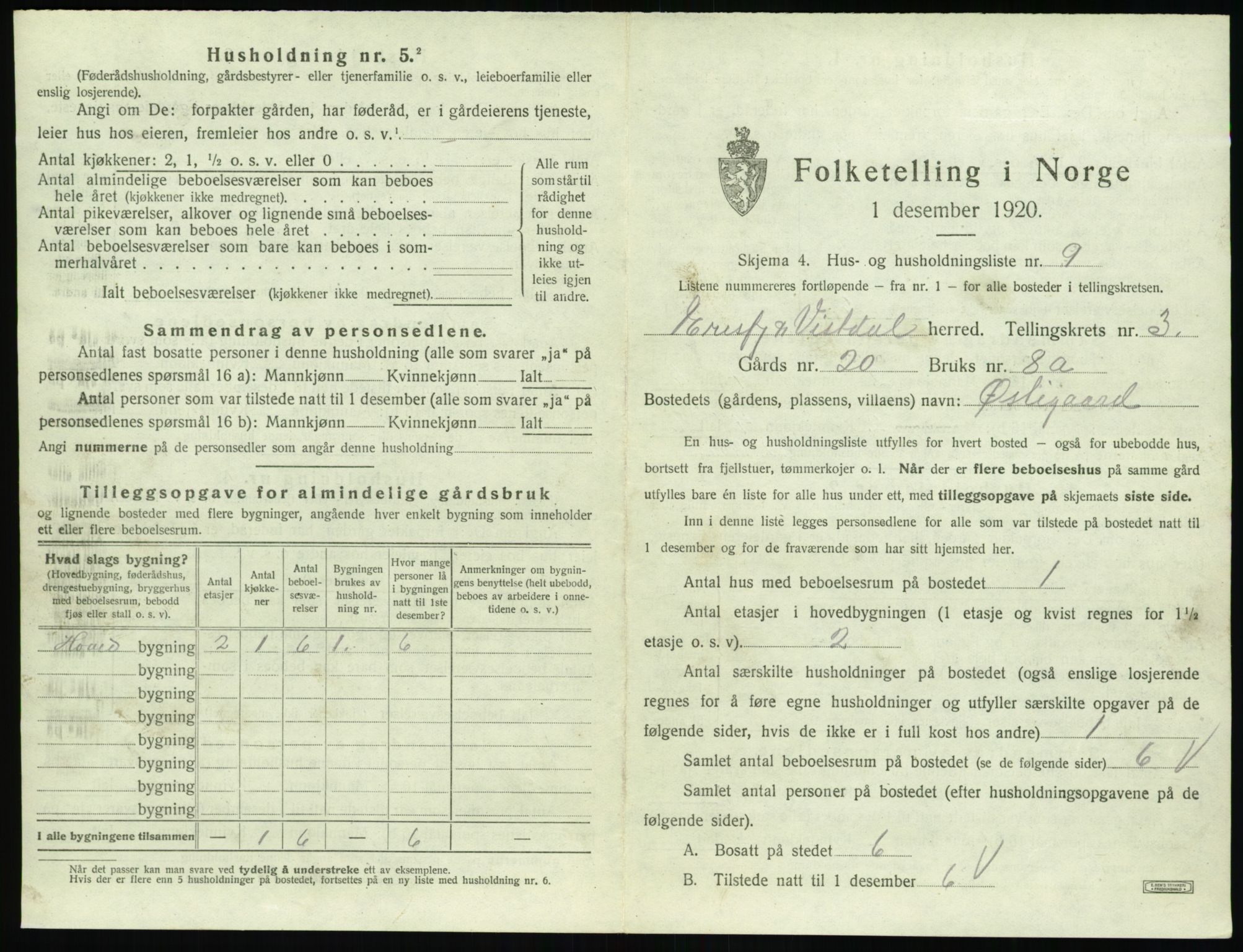 SAT, Folketelling 1920 for 1542 Eresfjord og Vistdal herred, 1920, s. 249