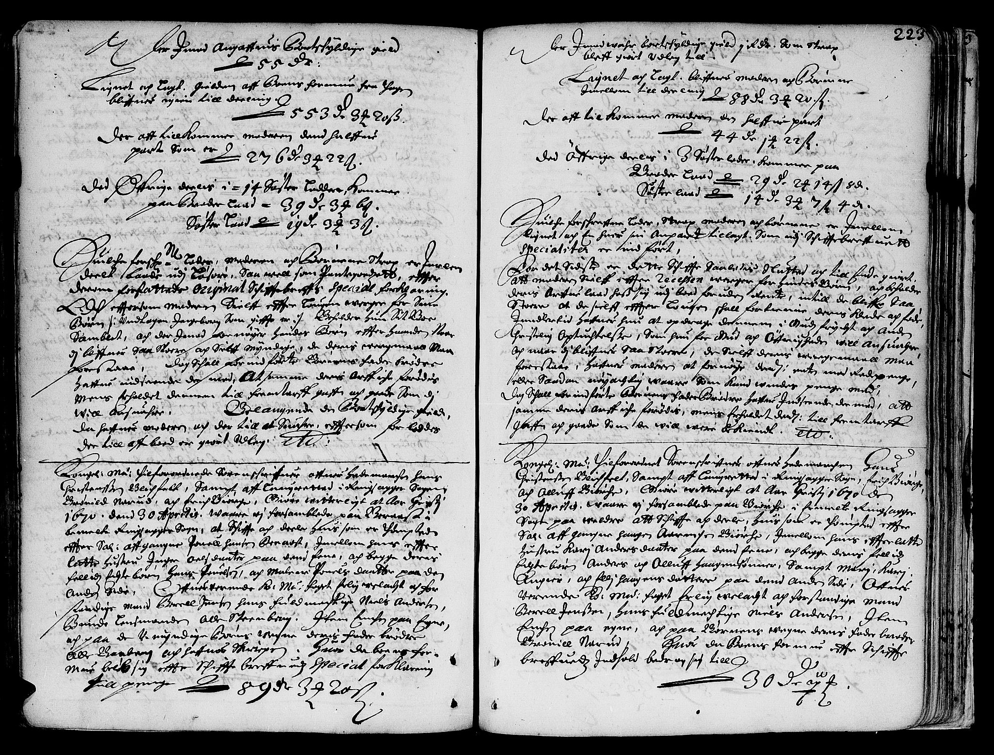 Hedemarken sorenskriveri, SAH/TING-034/J/Ja/L0001: Skifteprotokoll, 1662-1673, s. 222b-223a
