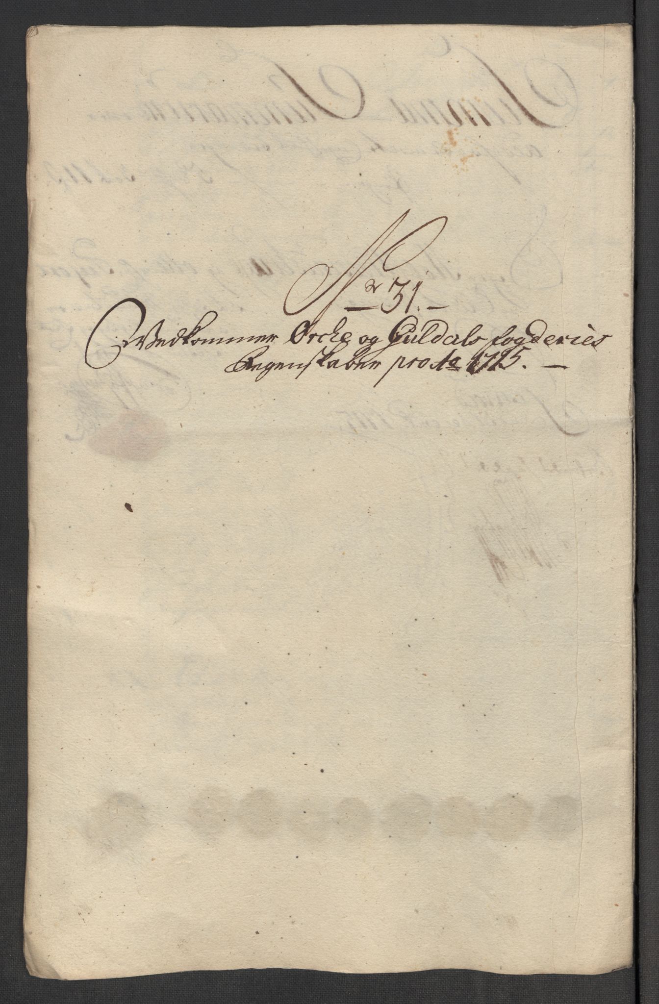 Rentekammeret inntil 1814, Reviderte regnskaper, Fogderegnskap, AV/RA-EA-4092/R60/L3966: Fogderegnskap Orkdal og Gauldal, 1715, s. 318