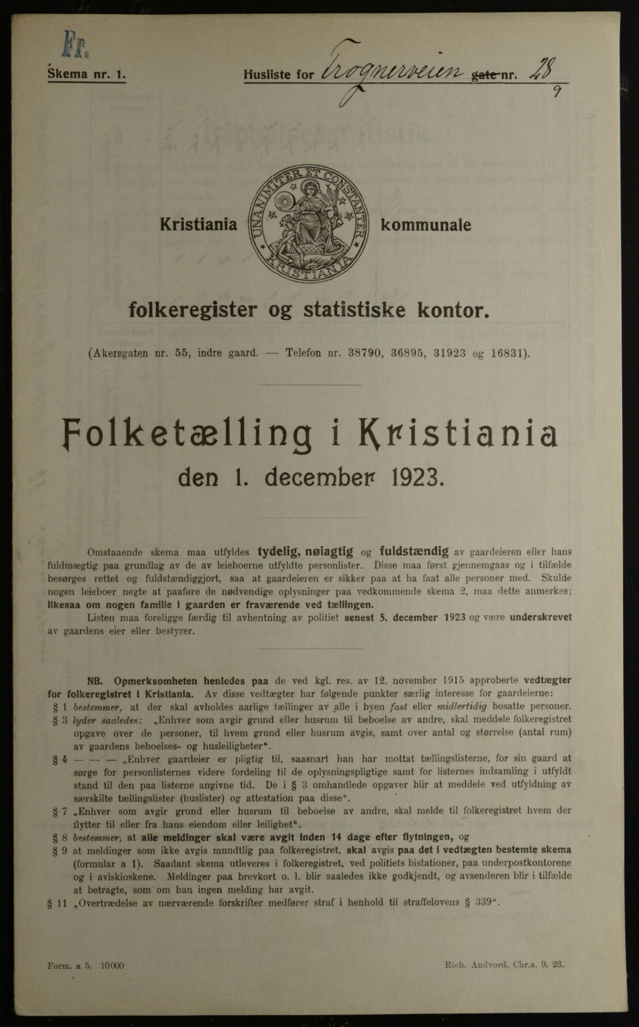 OBA, Kommunal folketelling 1.12.1923 for Kristiania, 1923, s. 30938