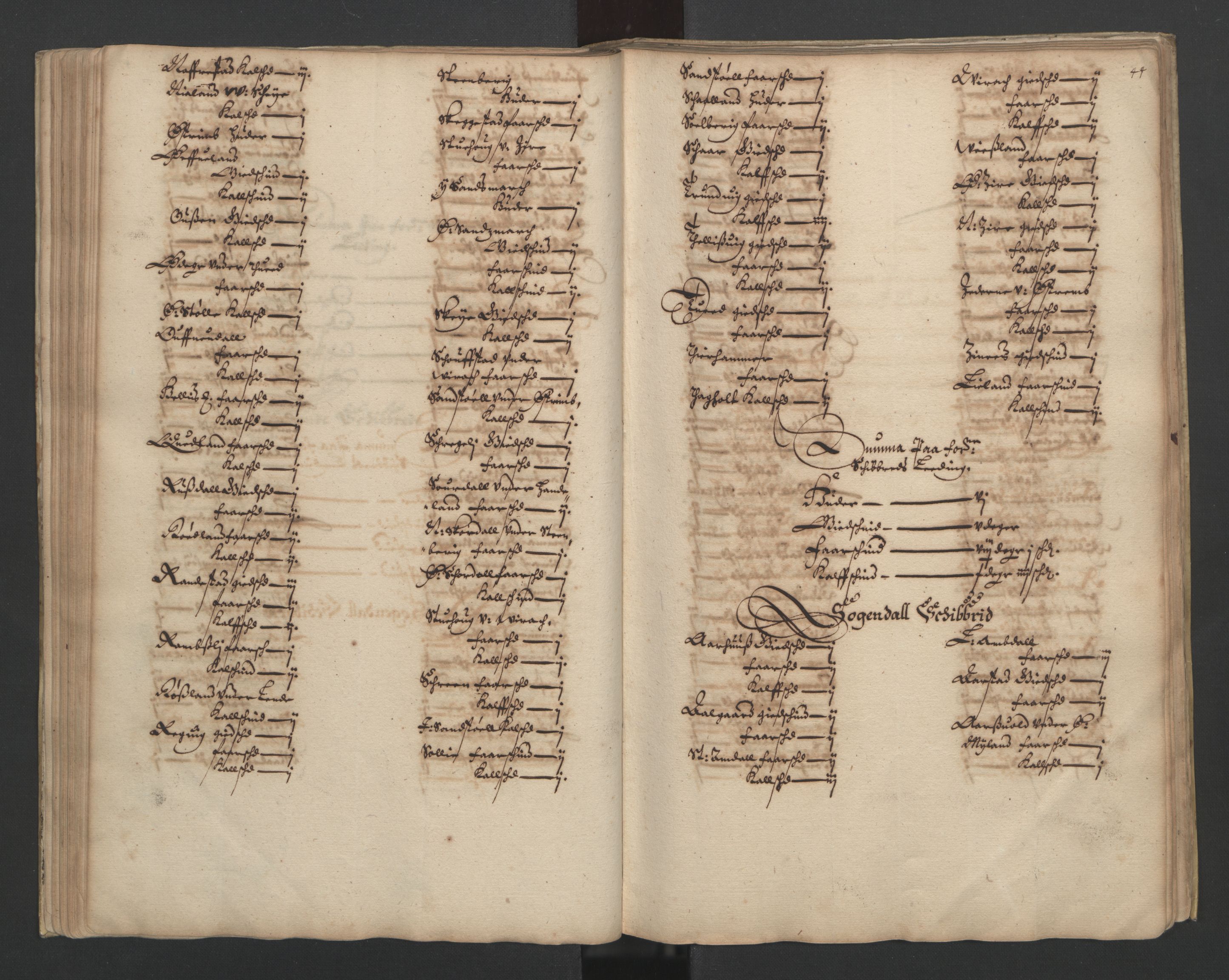 Rentekammeret inntil 1814, Realistisk ordnet avdeling, AV/RA-EA-4070/L/L0023/0002: Stavanger lagdømme: / [B]: Kronens jordebok., 1661, s. 43b-44a