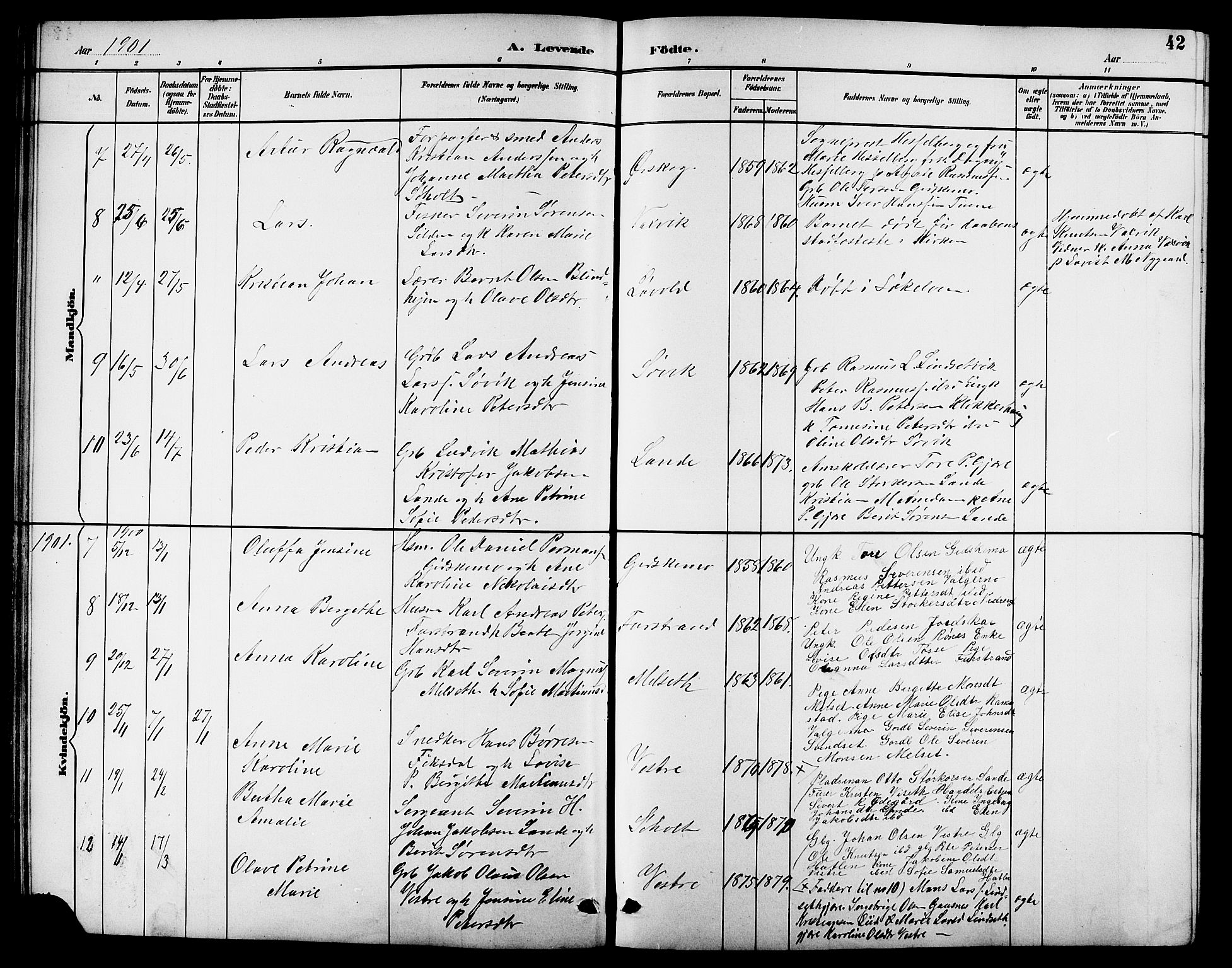 Ministerialprotokoller, klokkerbøker og fødselsregistre - Møre og Romsdal, AV/SAT-A-1454/522/L0327: Klokkerbok nr. 522C06, 1890-1915, s. 42