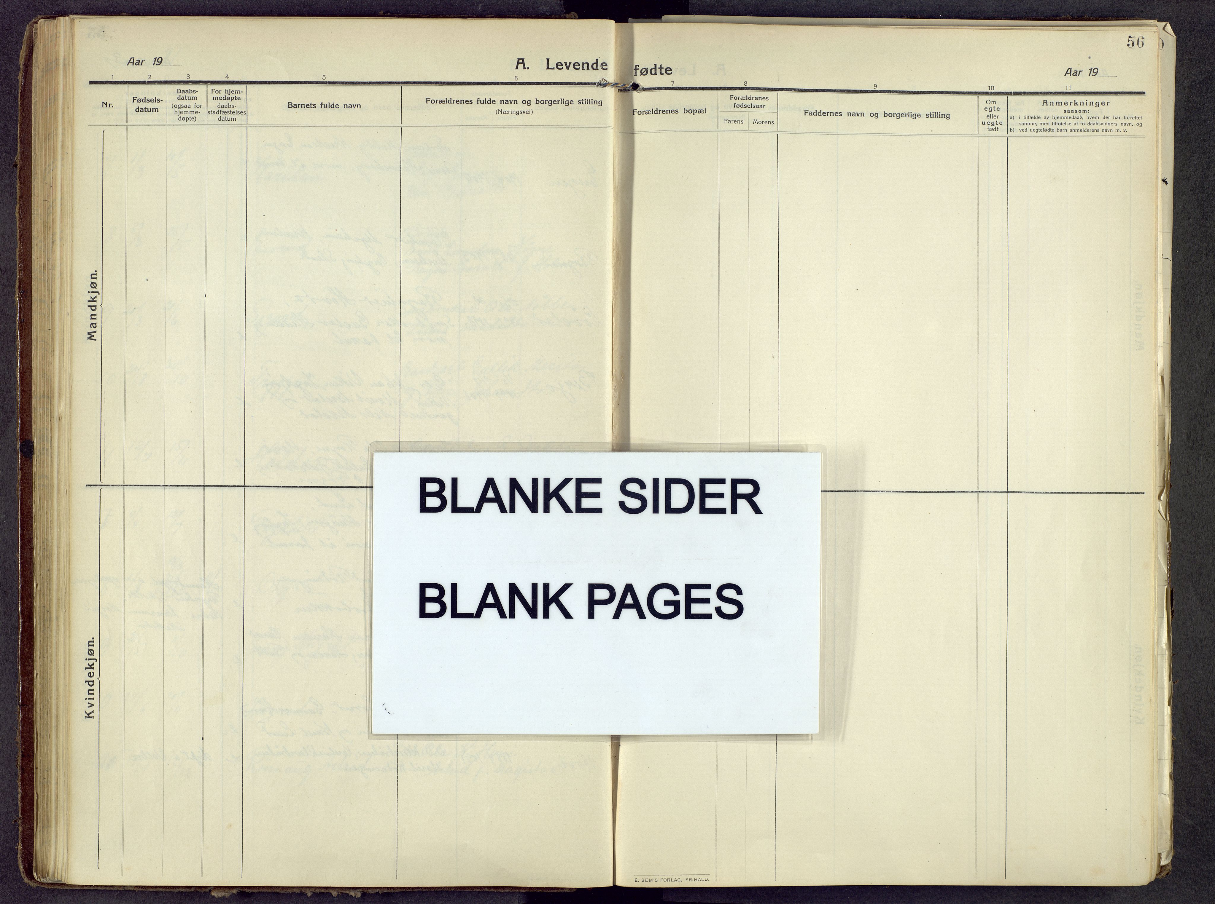 Øystre Slidre prestekontor, AV/SAH-PREST-138/H/Ha/Haa/L0006: Ministerialbok nr. 6, 1911-1931, s. 56