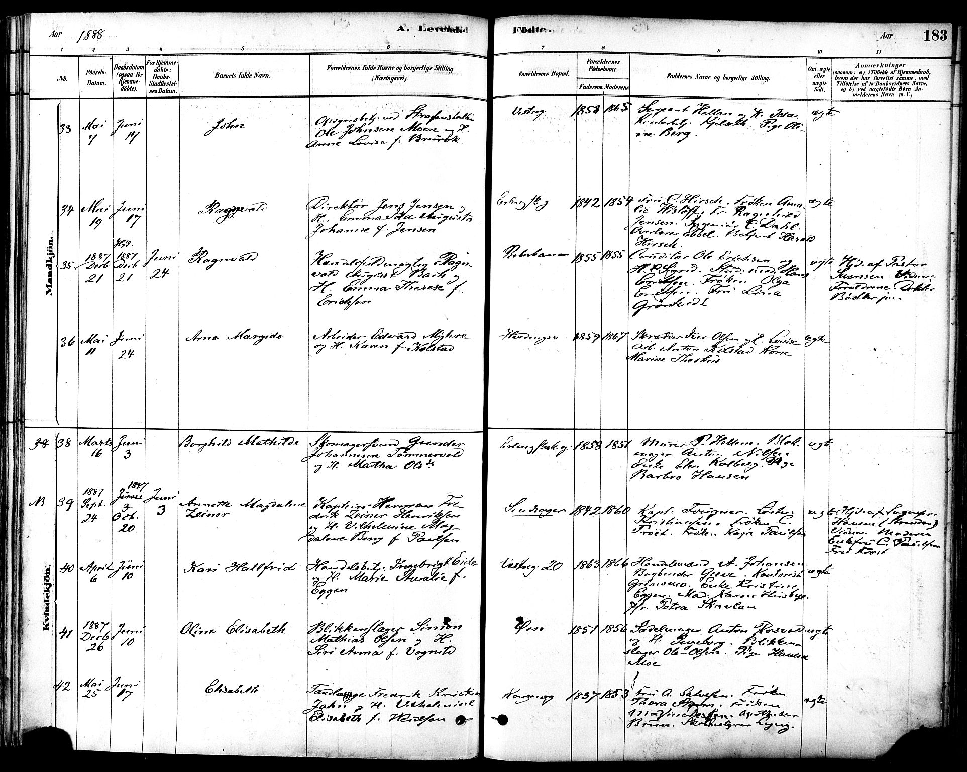 Ministerialprotokoller, klokkerbøker og fødselsregistre - Sør-Trøndelag, SAT/A-1456/601/L0057: Ministerialbok nr. 601A25, 1877-1891, s. 183