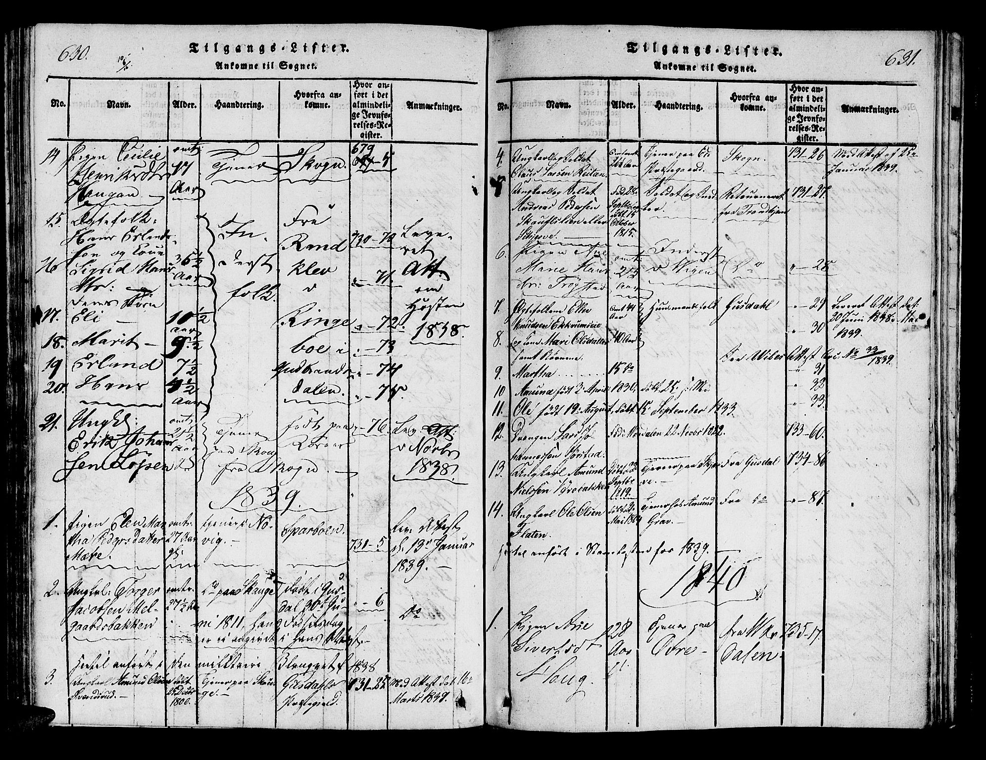 Ministerialprotokoller, klokkerbøker og fødselsregistre - Nord-Trøndelag, SAT/A-1458/722/L0217: Ministerialbok nr. 722A04, 1817-1842, s. 630-631