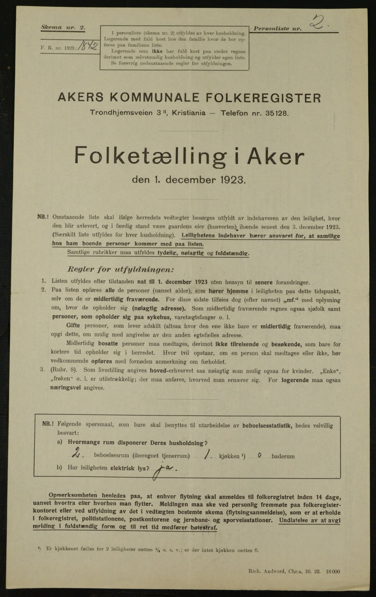 , Kommunal folketelling 1.12.1923 for Aker, 1923, s. 34227