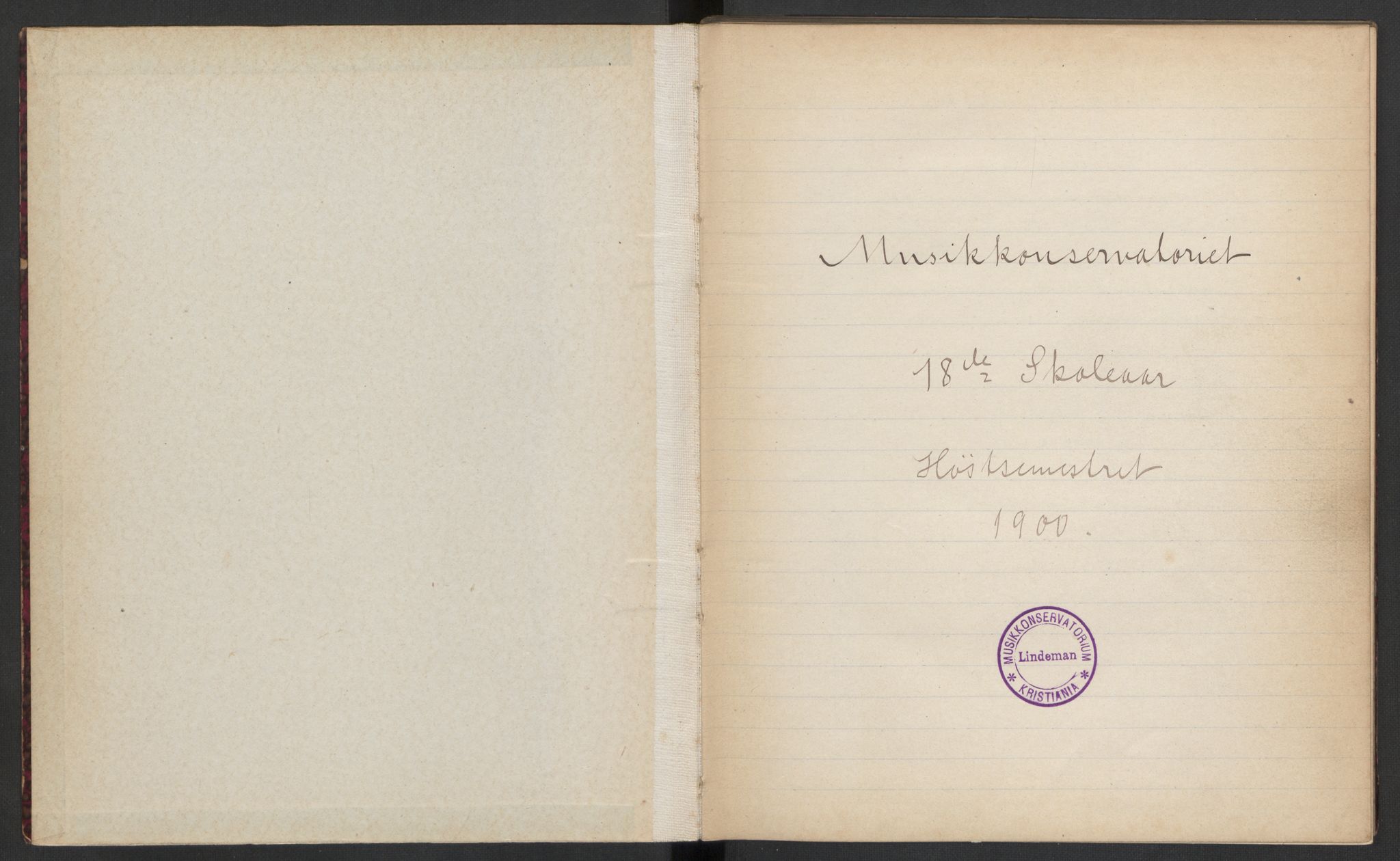 Musikkonservatoriet i Oslo, AV/RA-PA-1761/F/Fa/L0002/0007: Oversikt over lærere, elever, m.m. / Musikkonservatoriet i Oslo - Høstsemesteret, 1900
