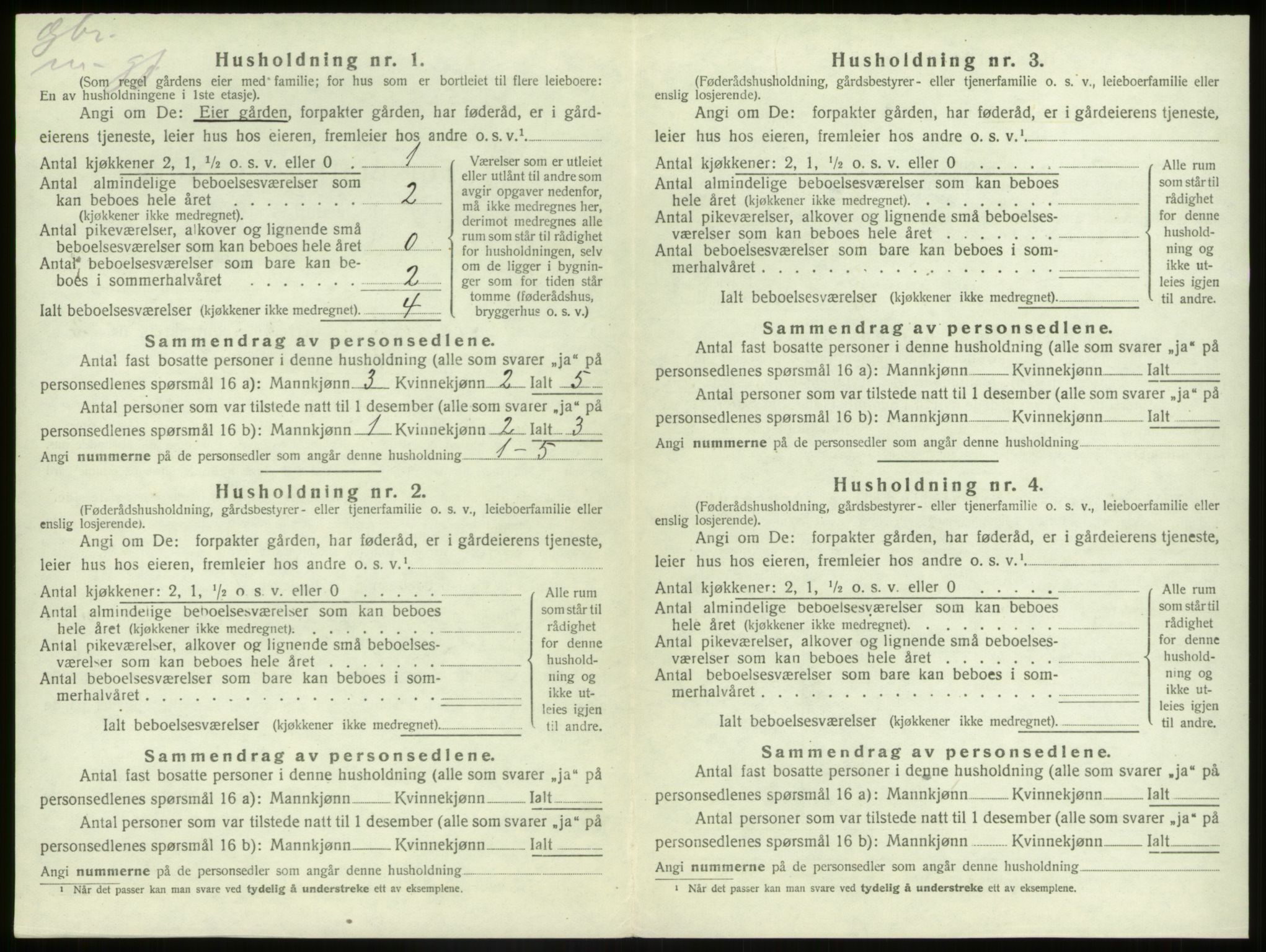 SAB, Folketelling 1920 for 1437 Kinn herred, 1920, s. 1343