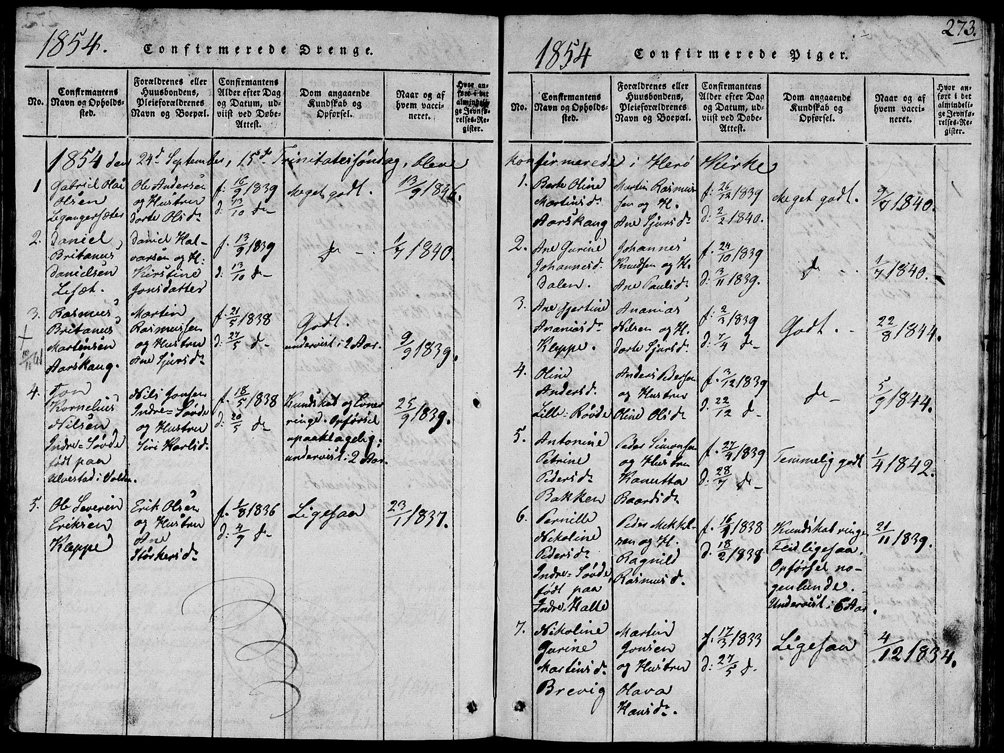 Ministerialprotokoller, klokkerbøker og fødselsregistre - Møre og Romsdal, SAT/A-1454/504/L0054: Ministerialbok nr. 504A01, 1816-1861, s. 273