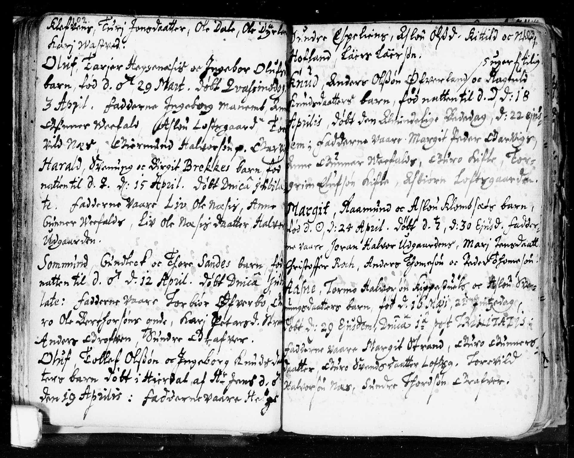 Seljord kirkebøker, SAKO/A-20/F/Fa/L0002: Ministerialbok nr. I 2, 1689-1713, s. 102-103