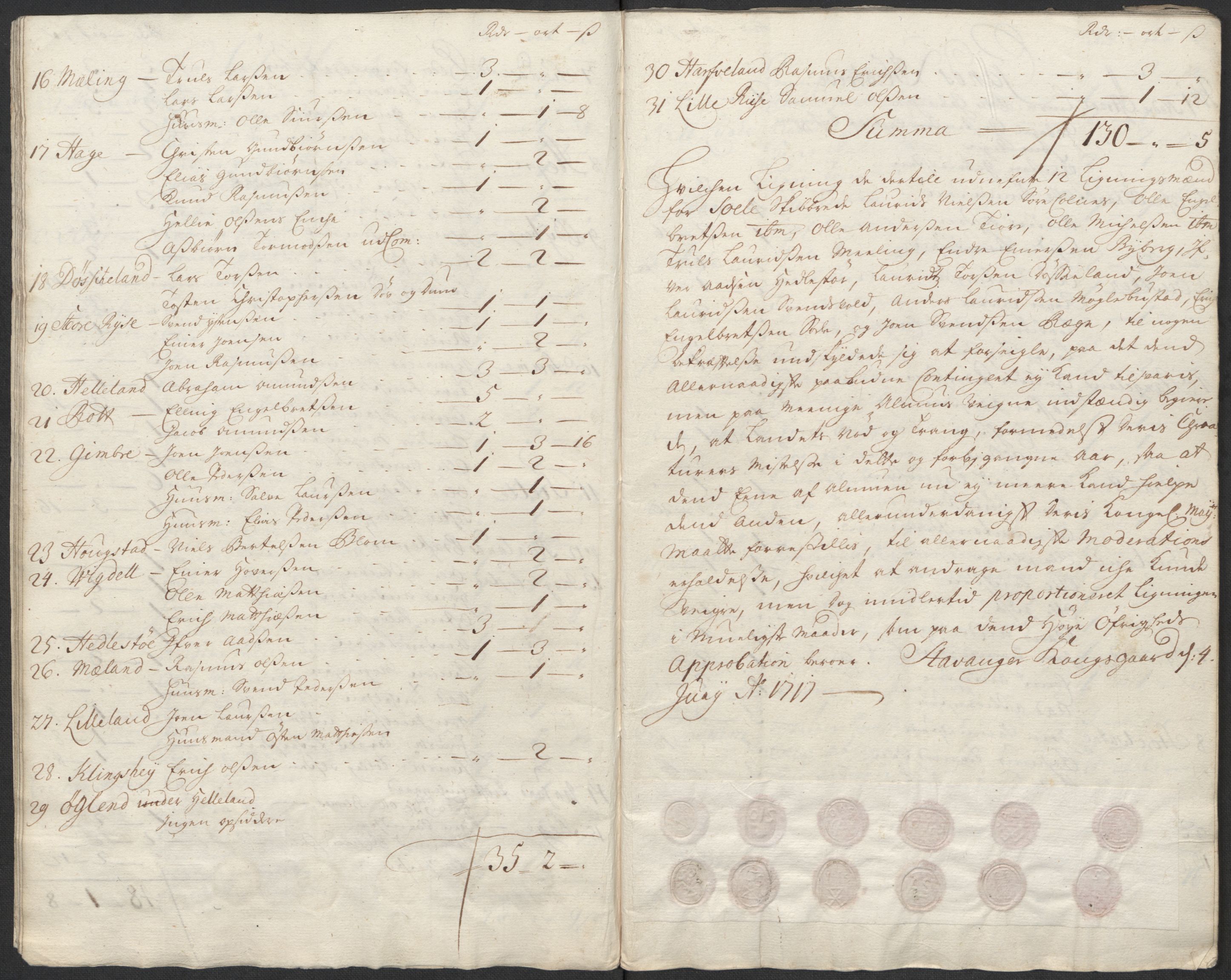 Rentekammeret inntil 1814, Reviderte regnskaper, Fogderegnskap, RA/EA-4092/R46/L2742: Fogderegnskap Jæren og Dalane, 1717, s. 56