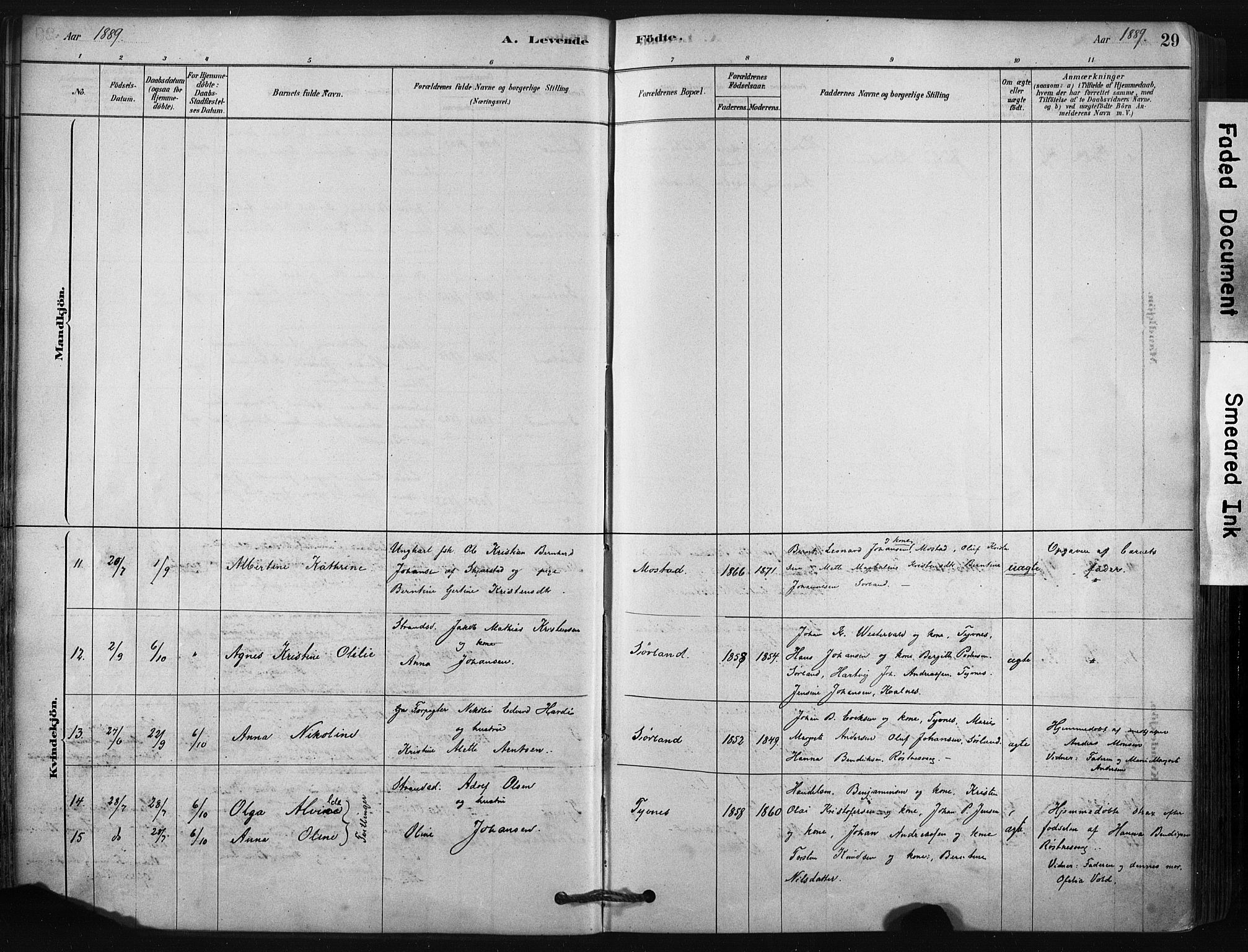 Ministerialprotokoller, klokkerbøker og fødselsregistre - Nordland, SAT/A-1459/807/L0122: Ministerialbok nr. 807A05, 1880-1902, s. 29