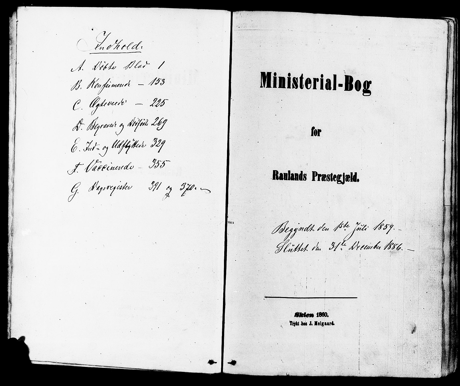 Rauland kirkebøker, AV/SAKO-A-292/F/Fa/L0003: Ministerialbok nr. I 3, 1859-1886