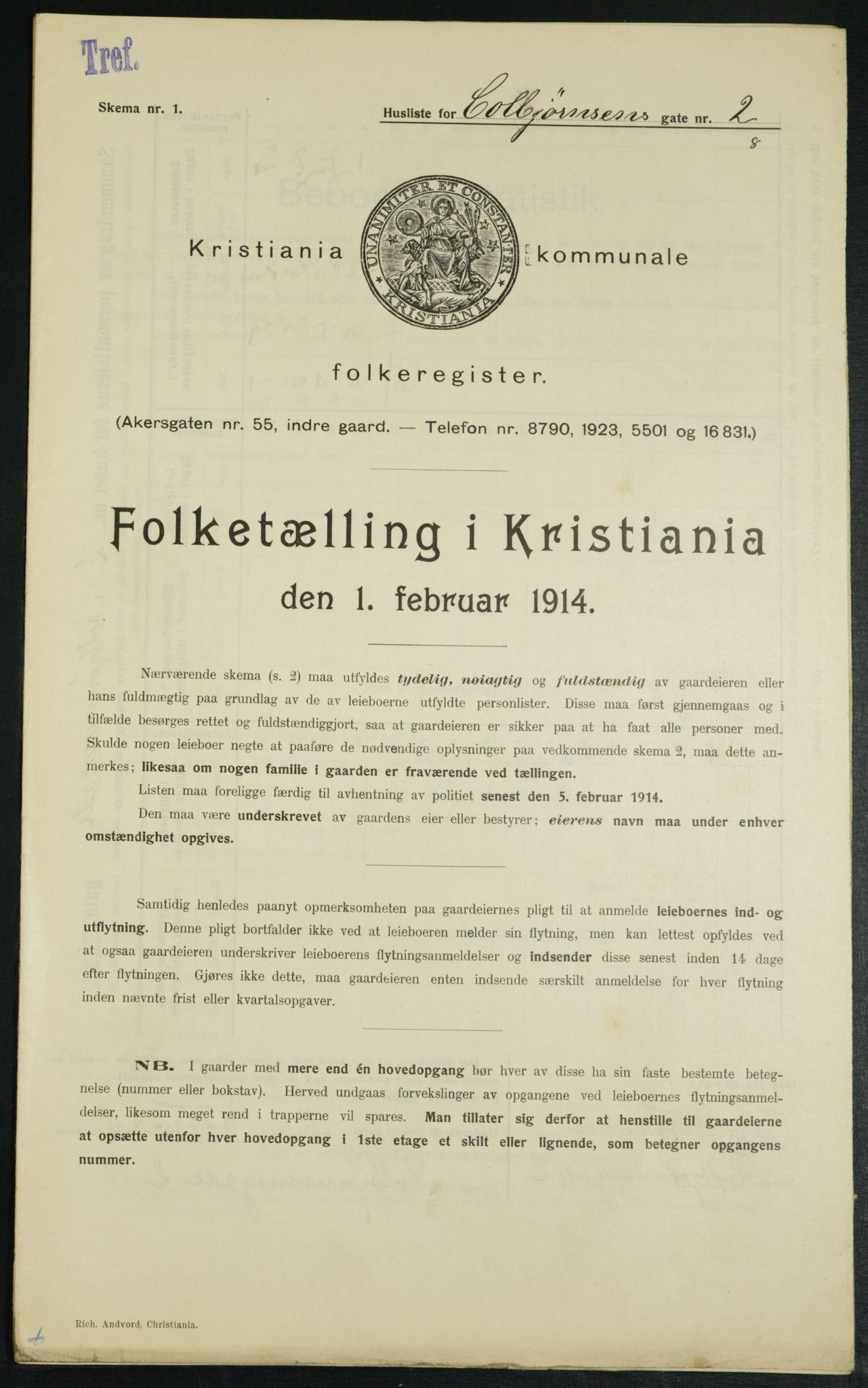 OBA, Kommunal folketelling 1.2.1914 for Kristiania, 1914, s. 13039