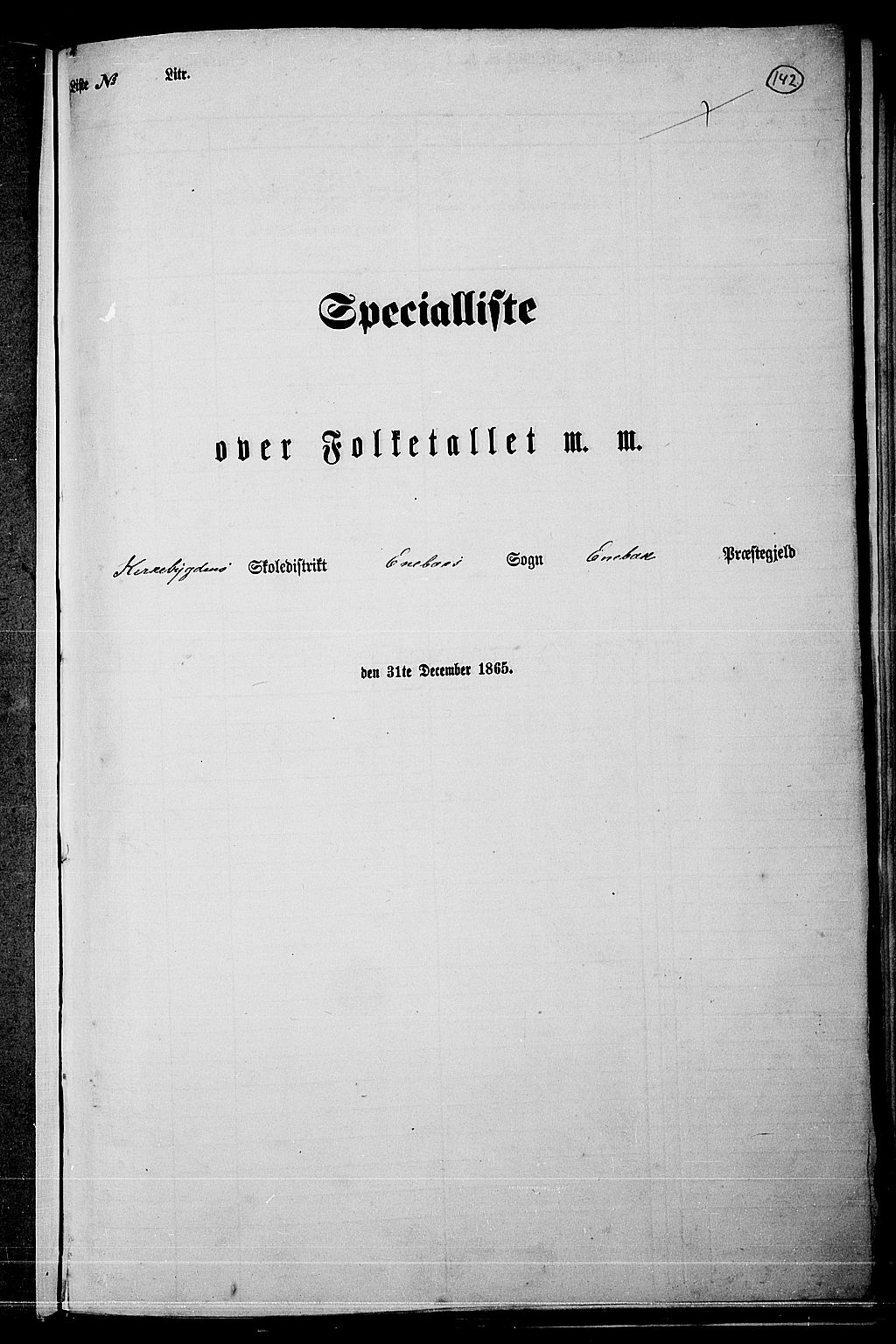 RA, Folketelling 1865 for 0229P Enebakk prestegjeld, 1865, s. 124
