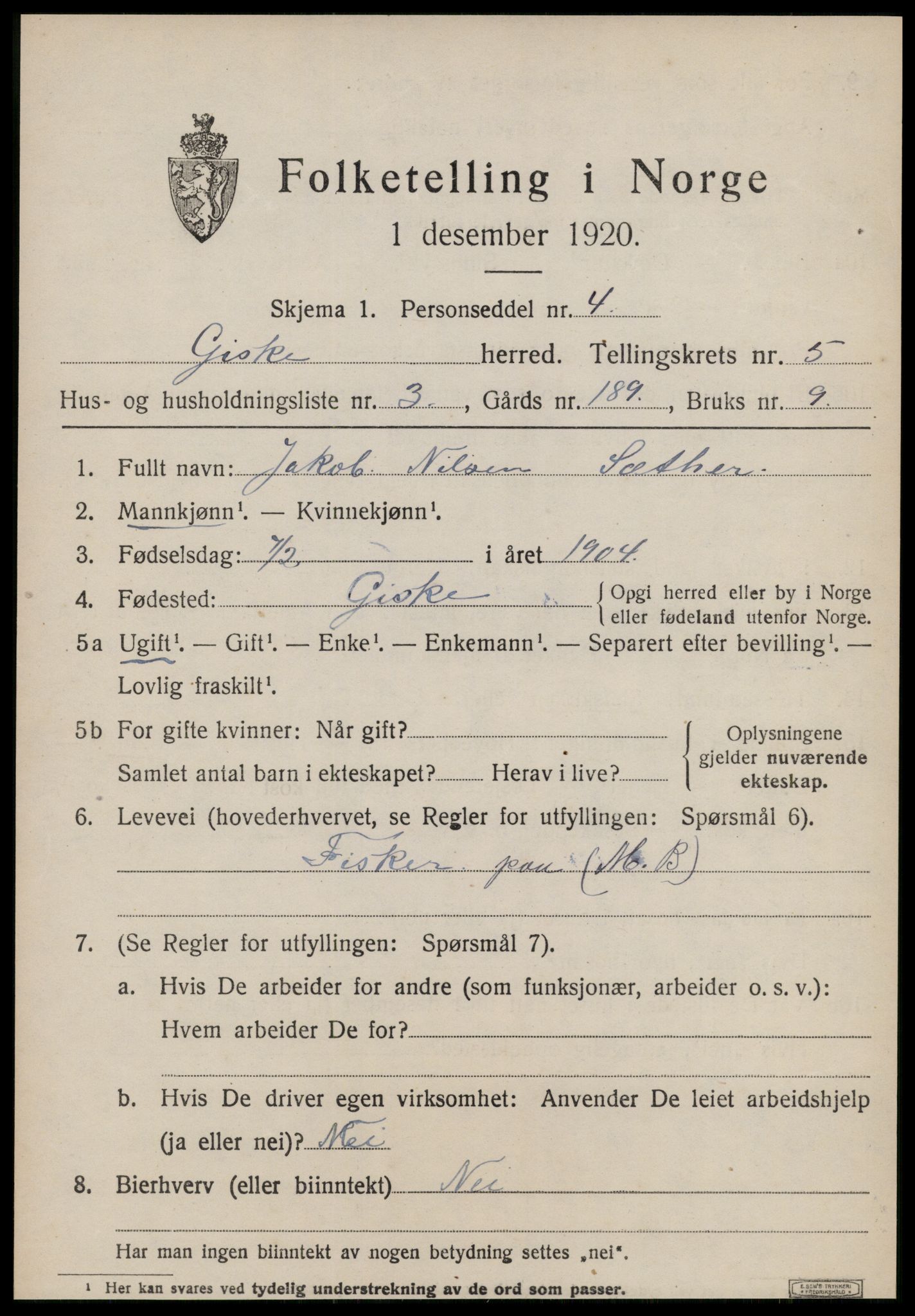 SAT, Folketelling 1920 for 1532 Giske herred, 1920, s. 3656