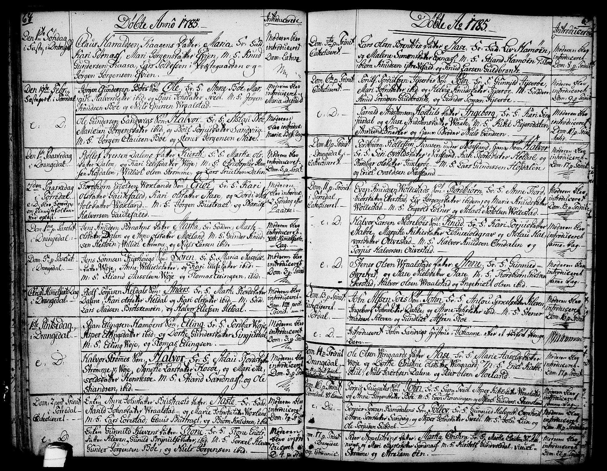 Drangedal kirkebøker, AV/SAKO-A-258/F/Fa/L0003: Ministerialbok nr. 3, 1768-1814, s. 68-69