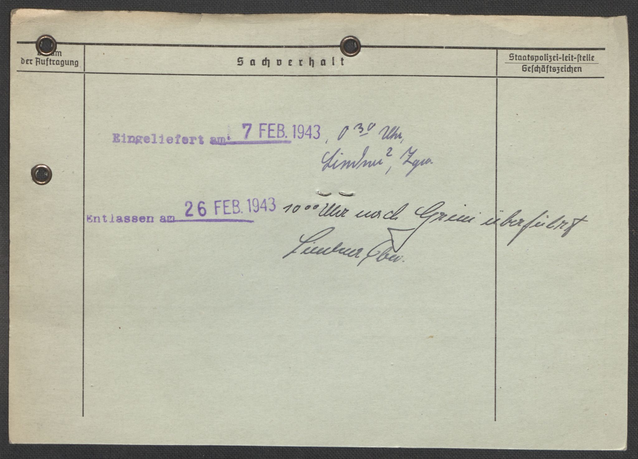 Befehlshaber der Sicherheitspolizei und des SD, AV/RA-RAFA-5969/E/Ea/Eaa/L0003: Register over norske fanger i Møllergata 19: Eng-Hag, 1940-1945, s. 265