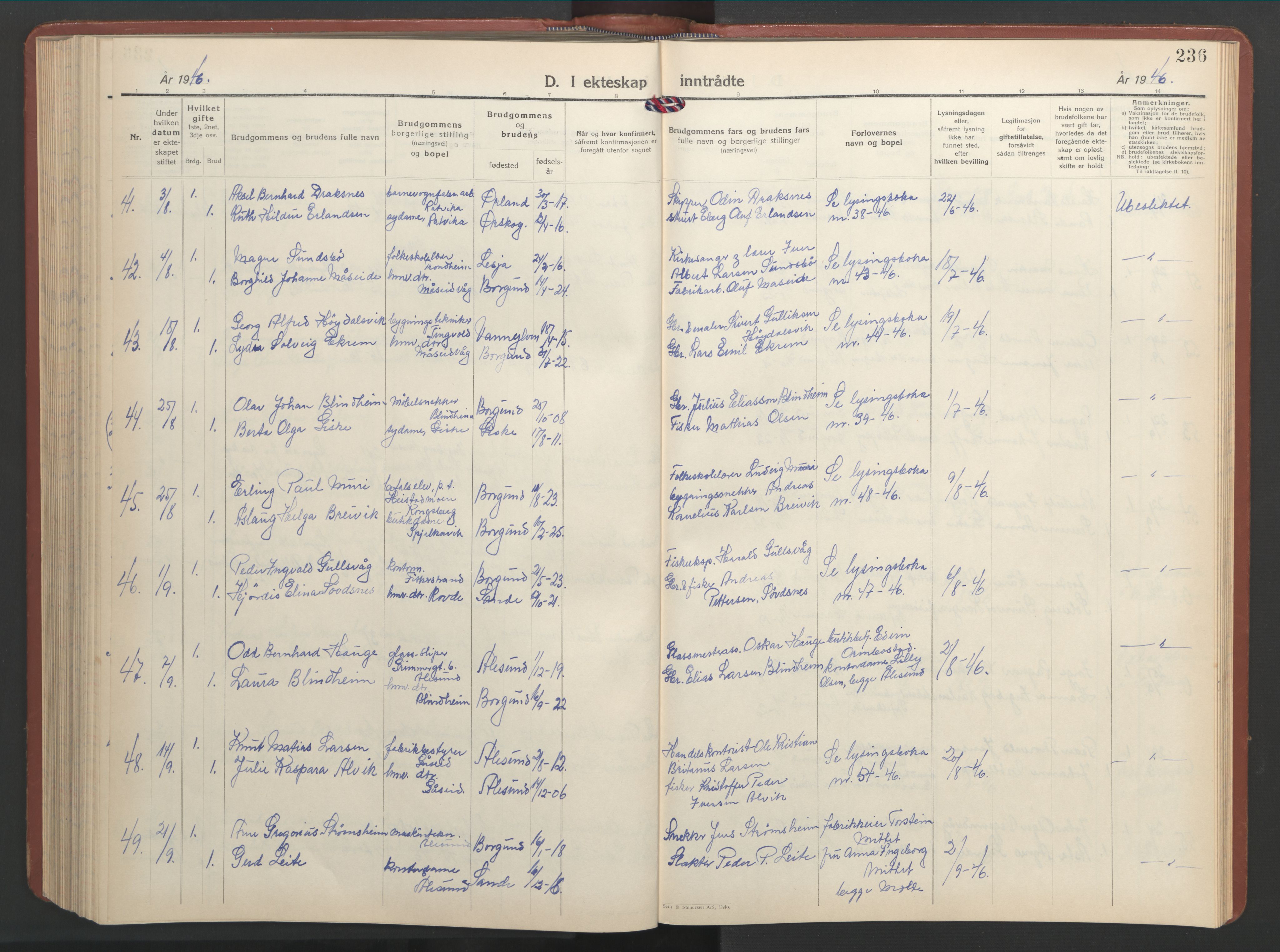 Ministerialprotokoller, klokkerbøker og fødselsregistre - Møre og Romsdal, SAT/A-1454/528/L0437: Klokkerbok nr. 528C18, 1939-1948, s. 236