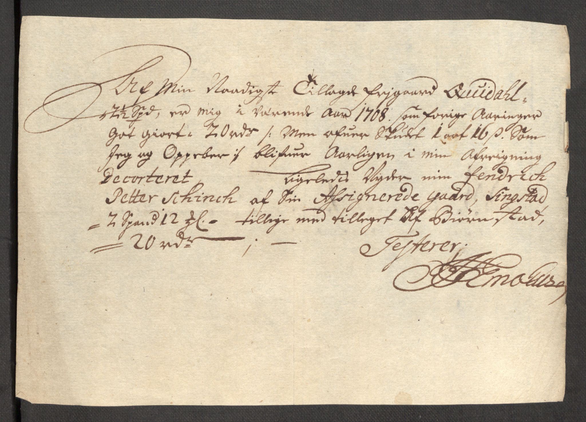 Rentekammeret inntil 1814, Reviderte regnskaper, Fogderegnskap, RA/EA-4092/R57/L3858: Fogderegnskap Fosen, 1708-1709, s. 149