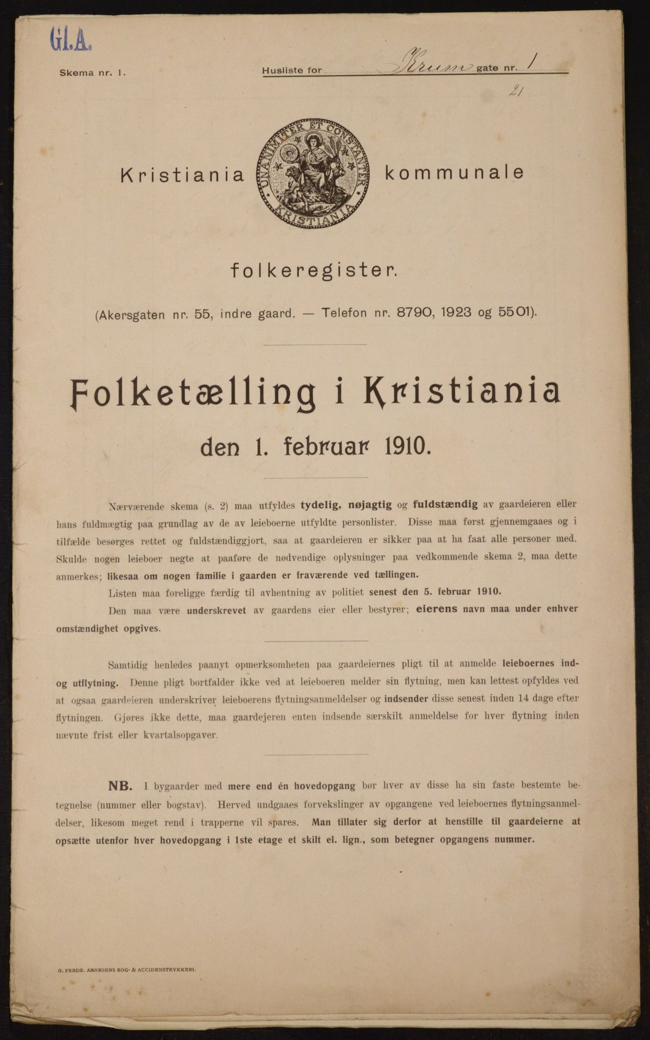 OBA, Kommunal folketelling 1.2.1910 for Kristiania, 1910, s. 53102