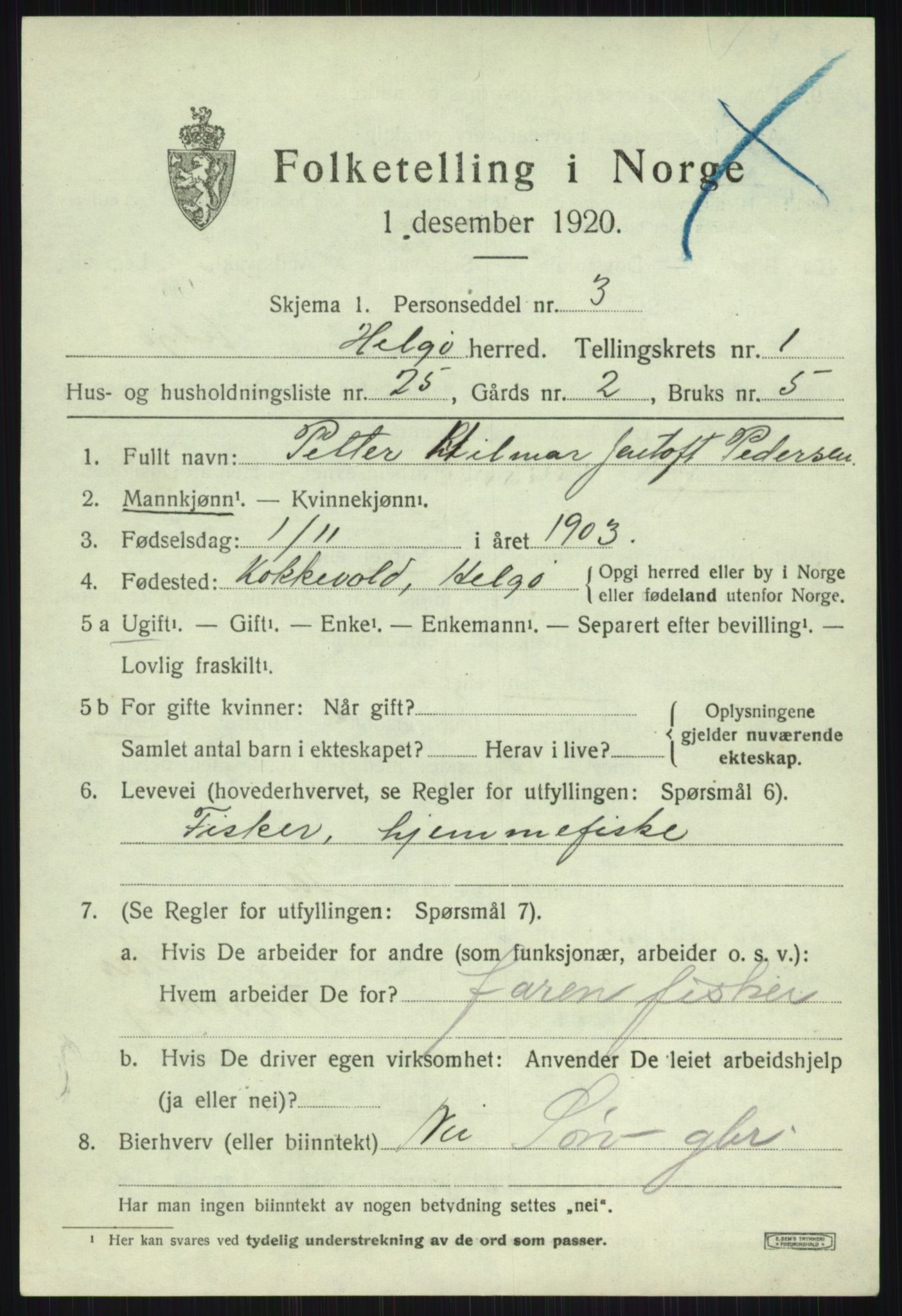 SATØ, Folketelling 1920 for 1935 Helgøy herred, 1920, s. 856