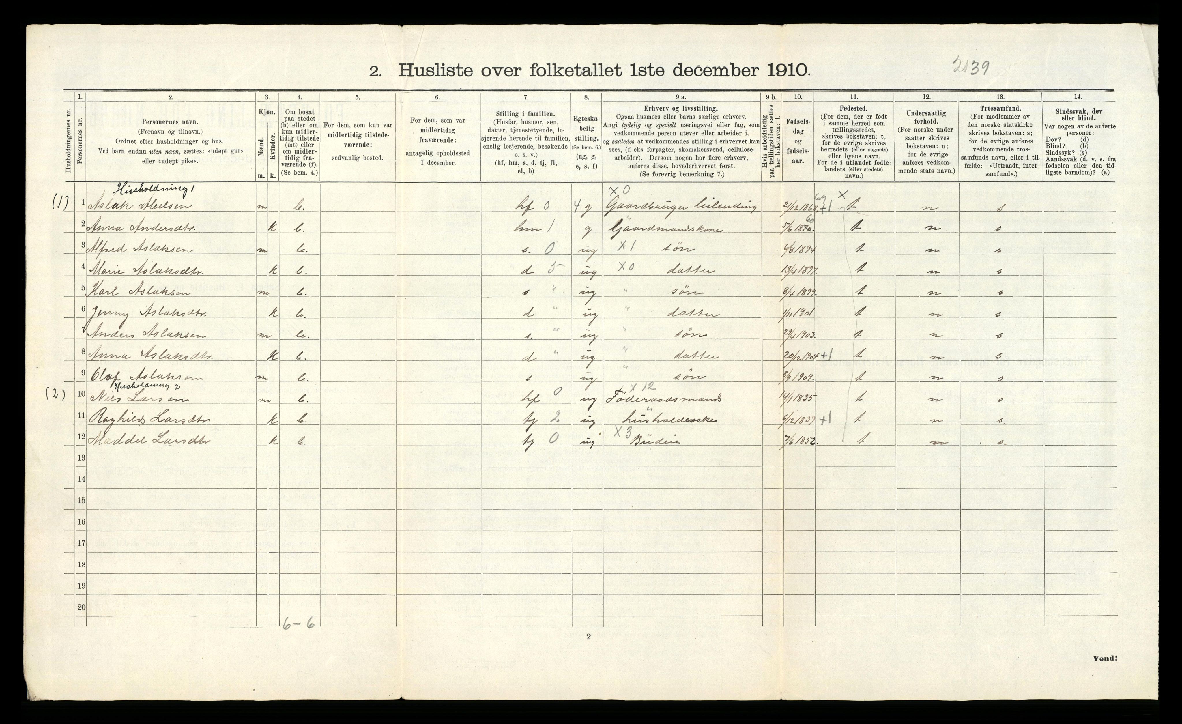 RA, Folketelling 1910 for 1225 Varaldsøy herred, 1910, s. 26