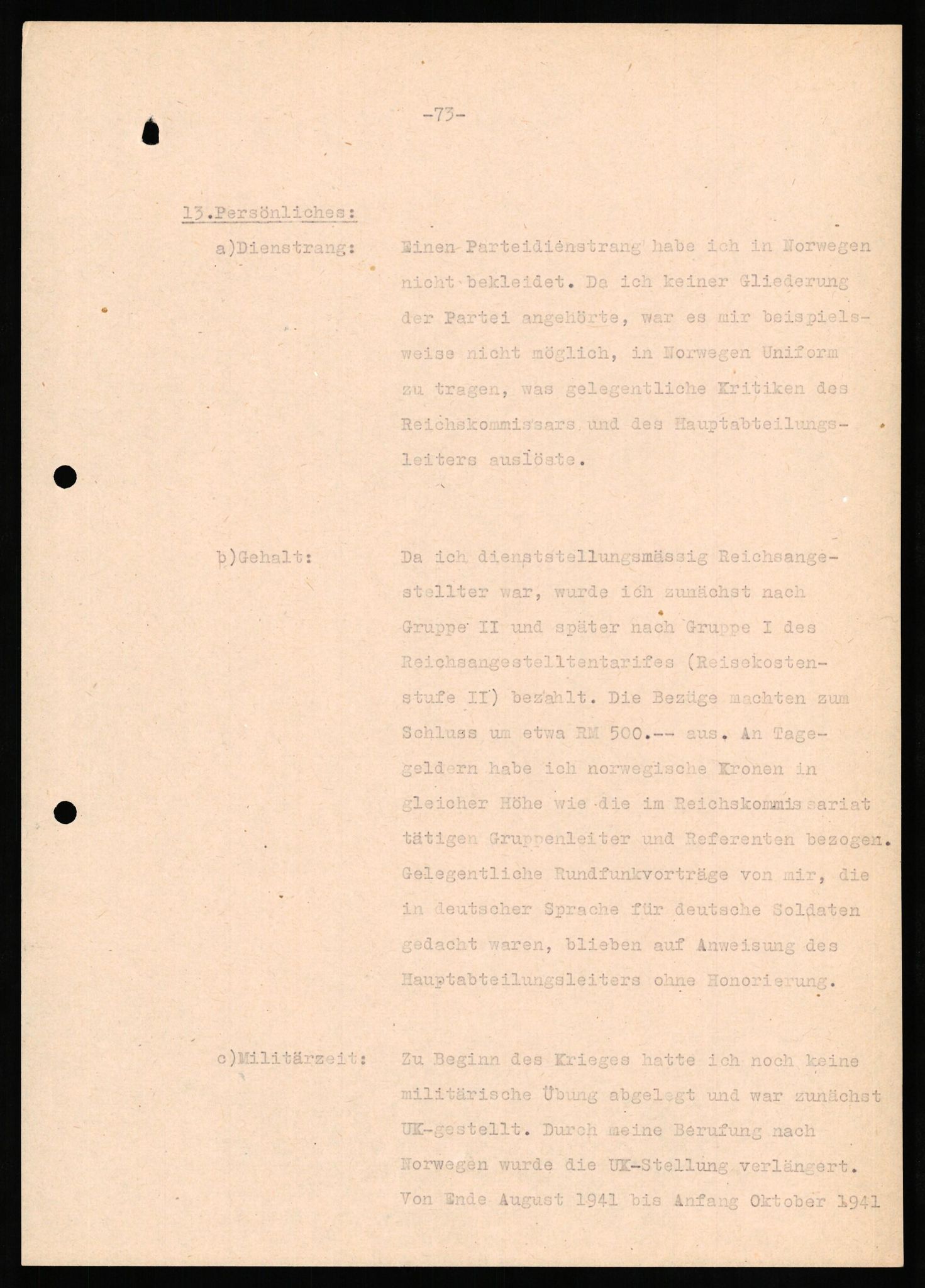 Forsvaret, Forsvarets overkommando II, RA/RAFA-3915/D/Db/L0022: CI Questionaires. Tyske okkupasjonsstyrker i Norge. Tyskere., 1945-1946, s. 363