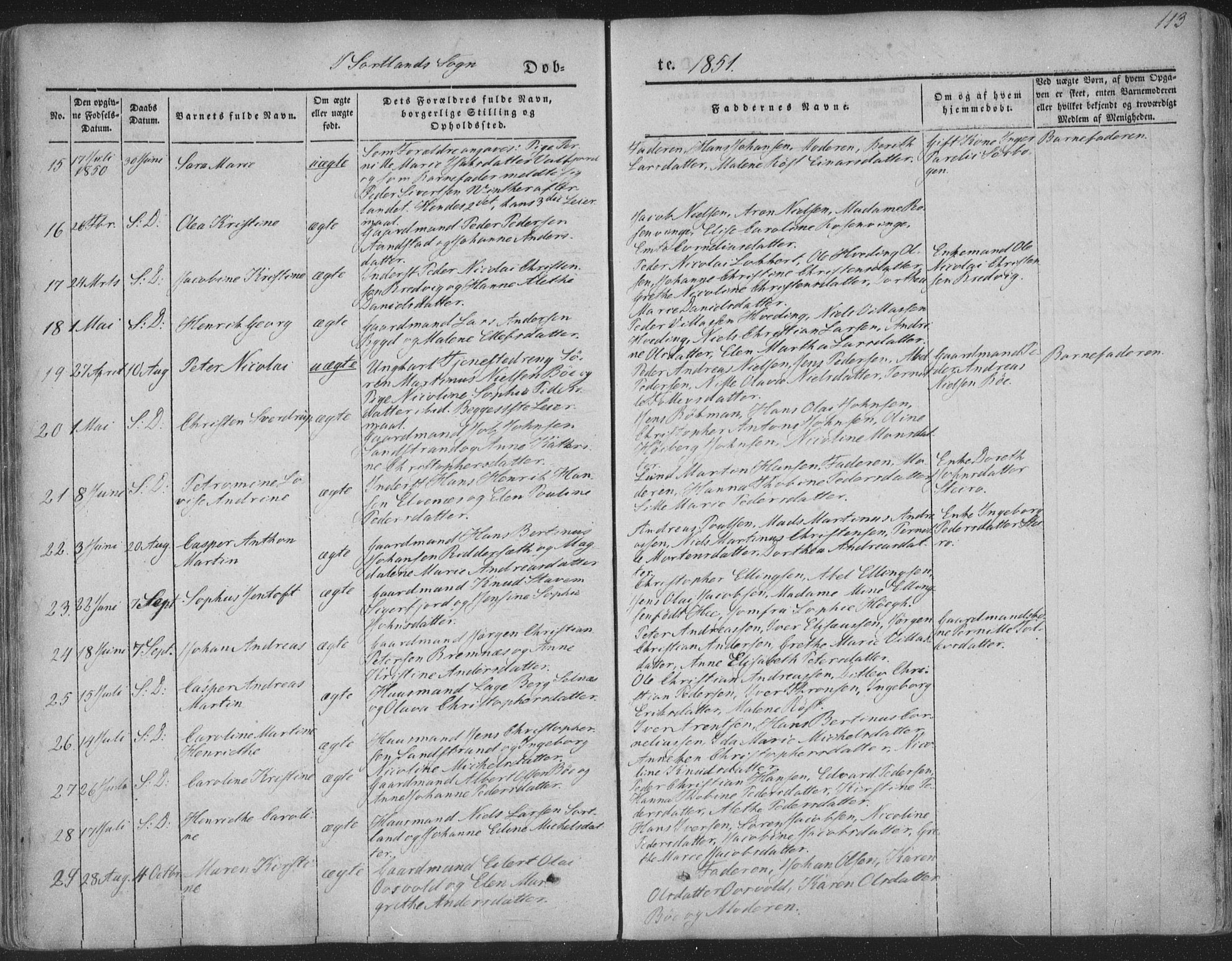 Ministerialprotokoller, klokkerbøker og fødselsregistre - Nordland, AV/SAT-A-1459/888/L1241: Ministerialbok nr. 888A07, 1849-1869, s. 113
