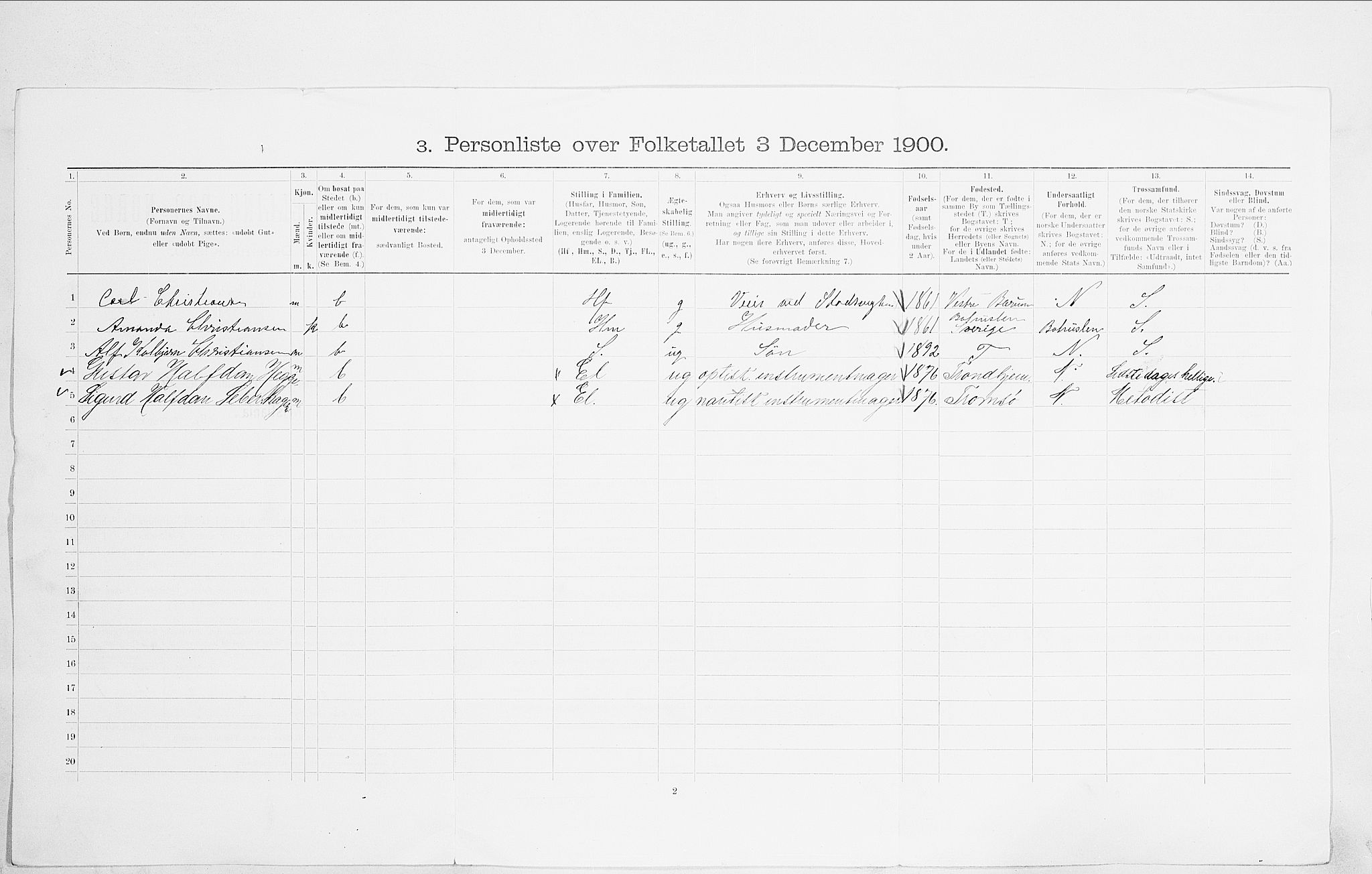 SAO, Folketelling 1900 for 0301 Kristiania kjøpstad, 1900, s. 103336