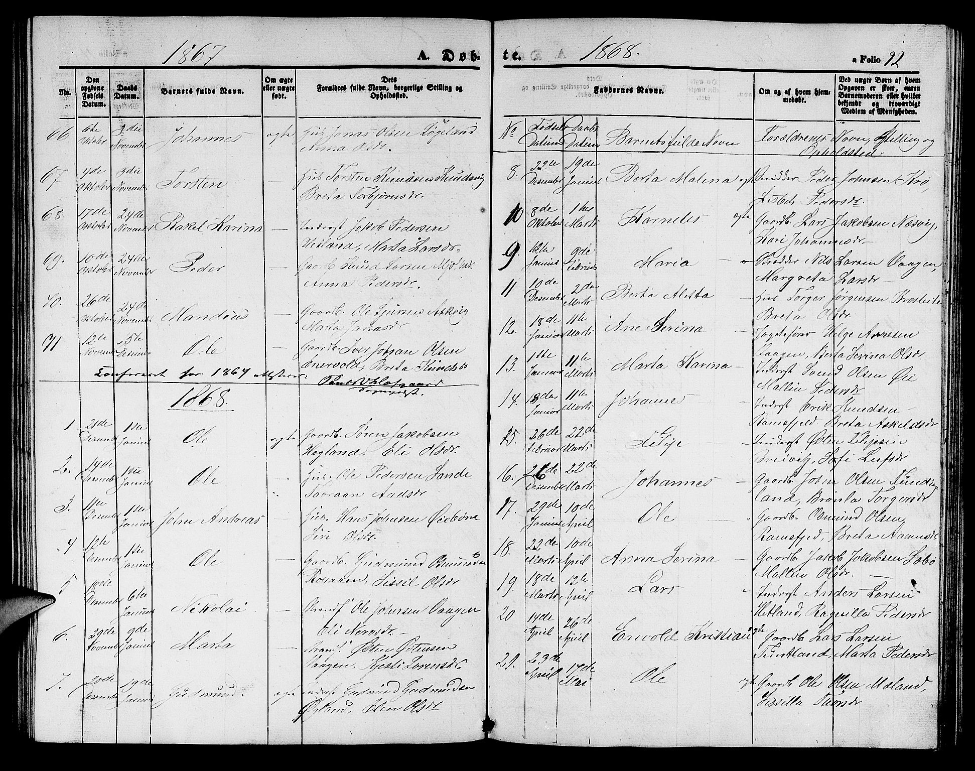 Hjelmeland sokneprestkontor, AV/SAST-A-101843/01/V/L0004: Klokkerbok nr. B 4, 1853-1883, s. 92