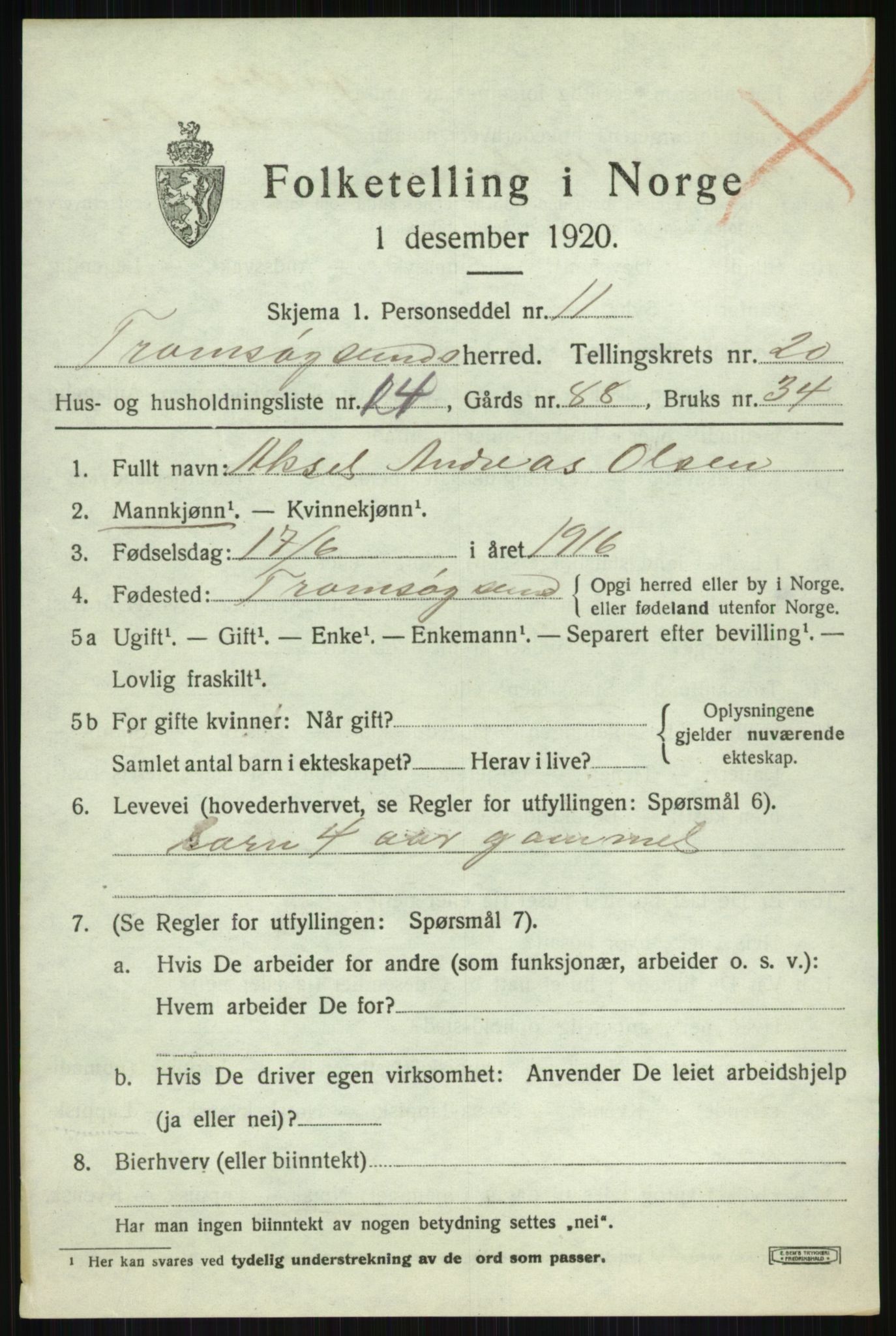 SATØ, Folketelling 1920 for 1934 Tromsøysund herred, 1920, s. 10770