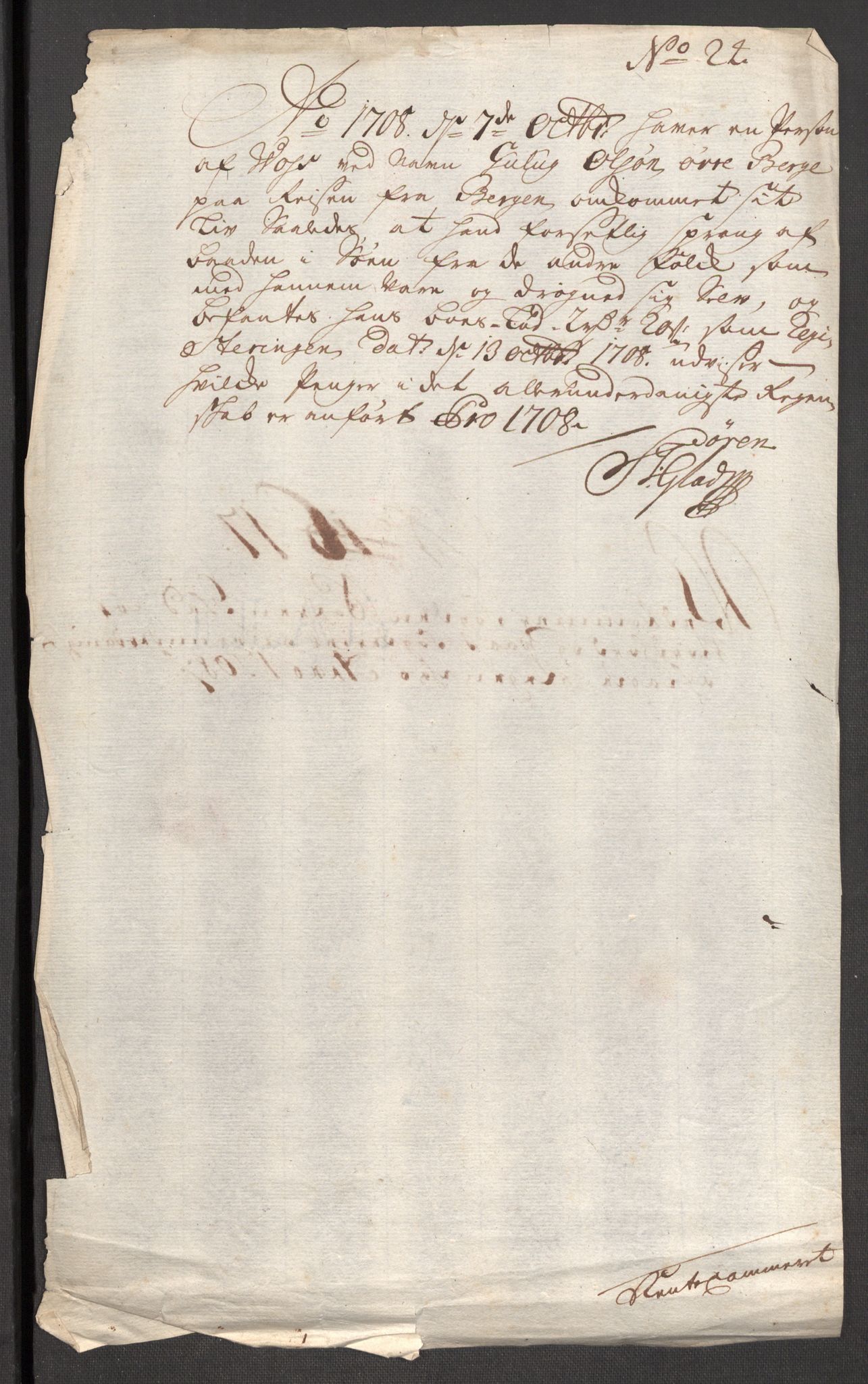 Rentekammeret inntil 1814, Reviderte regnskaper, Fogderegnskap, RA/EA-4092/R51/L3189: Fogderegnskap Nordhordland og Voss, 1708, s. 346