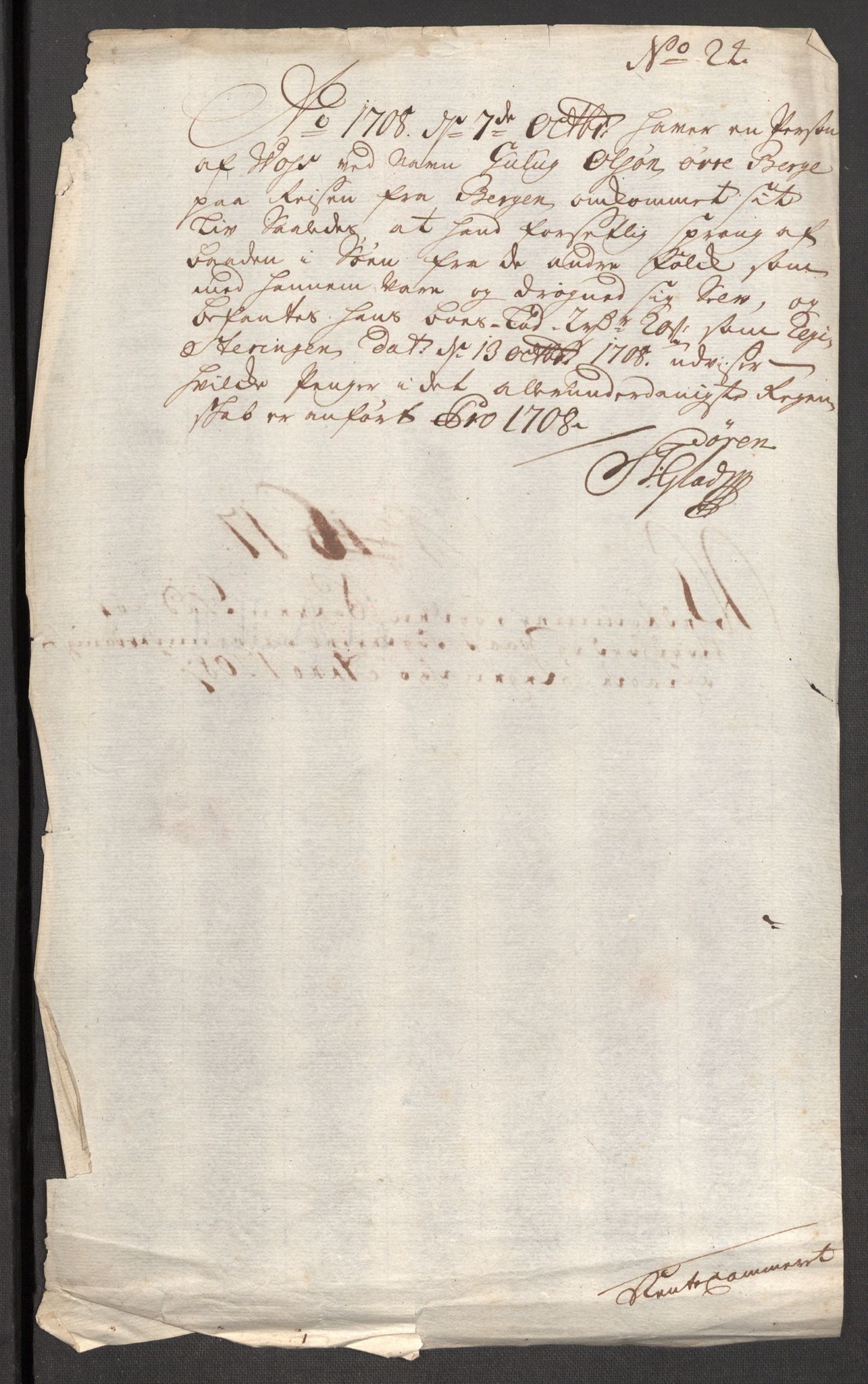 Rentekammeret inntil 1814, Reviderte regnskaper, Fogderegnskap, AV/RA-EA-4092/R51/L3189: Fogderegnskap Nordhordland og Voss, 1708, s. 346