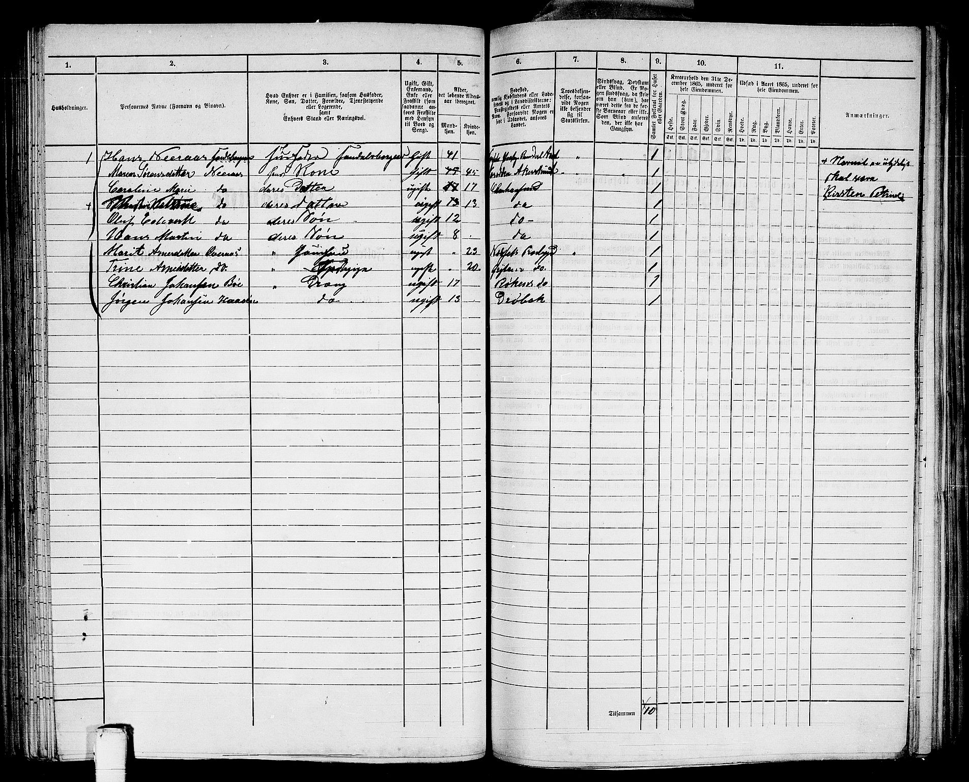 RA, Folketelling 1865 for 1503B Kristiansund prestegjeld, Kristiansund kjøpstad, 1865, s. 317