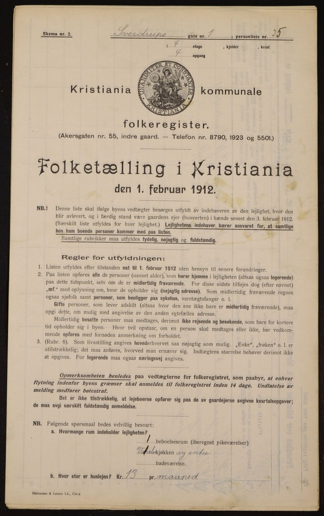 OBA, Kommunal folketelling 1.2.1912 for Kristiania, 1912, s. 104866