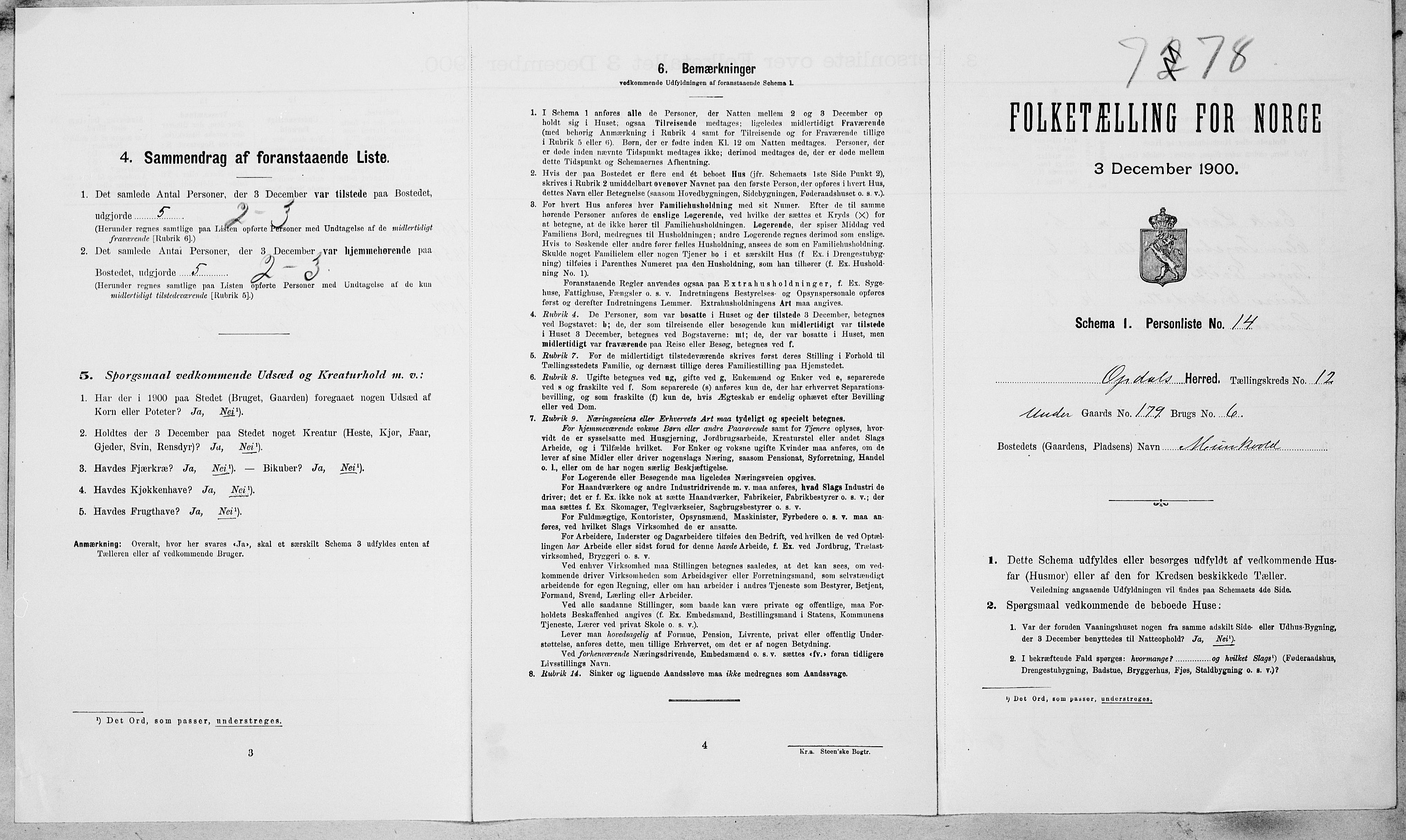 SAT, Folketelling 1900 for 1634 Oppdal herred, 1900, s. 978