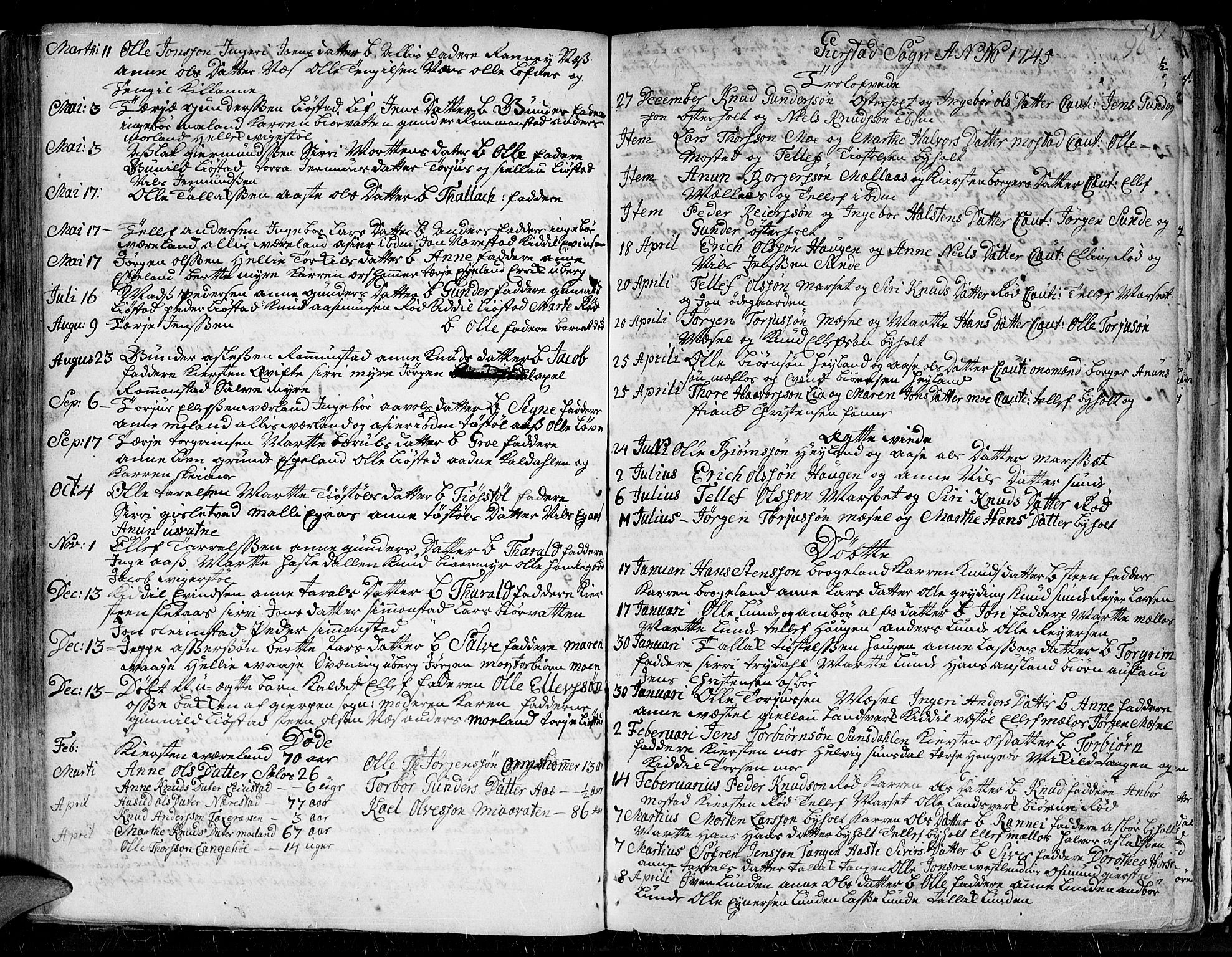 Gjerstad sokneprestkontor, AV/SAK-1111-0014/F/Fa/Faa/L0002: Ministerialbok nr. A 2, 1717-1779, s. 96