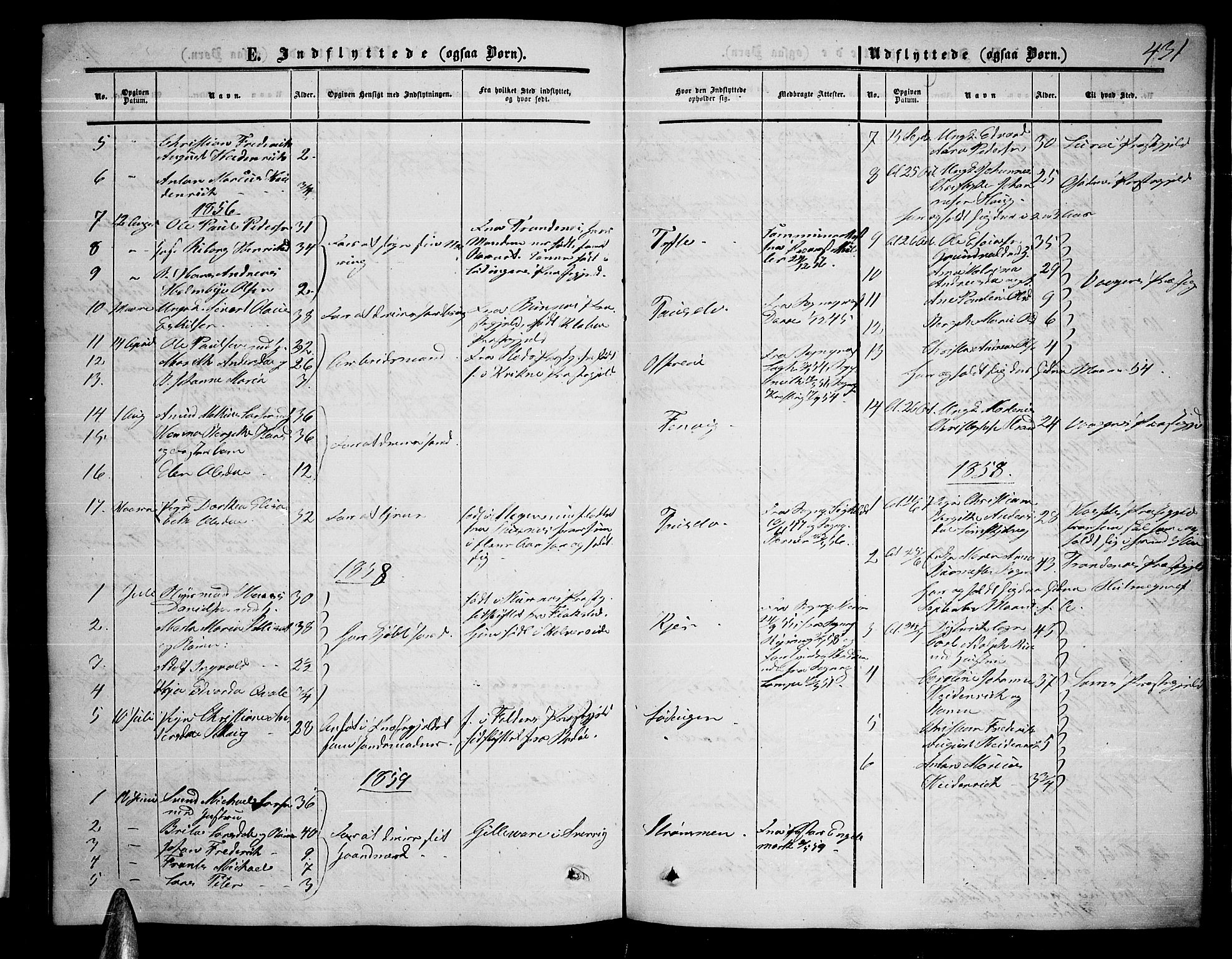 Ministerialprotokoller, klokkerbøker og fødselsregistre - Nordland, AV/SAT-A-1459/872/L1046: Klokkerbok nr. 872C02, 1852-1879, s. 431