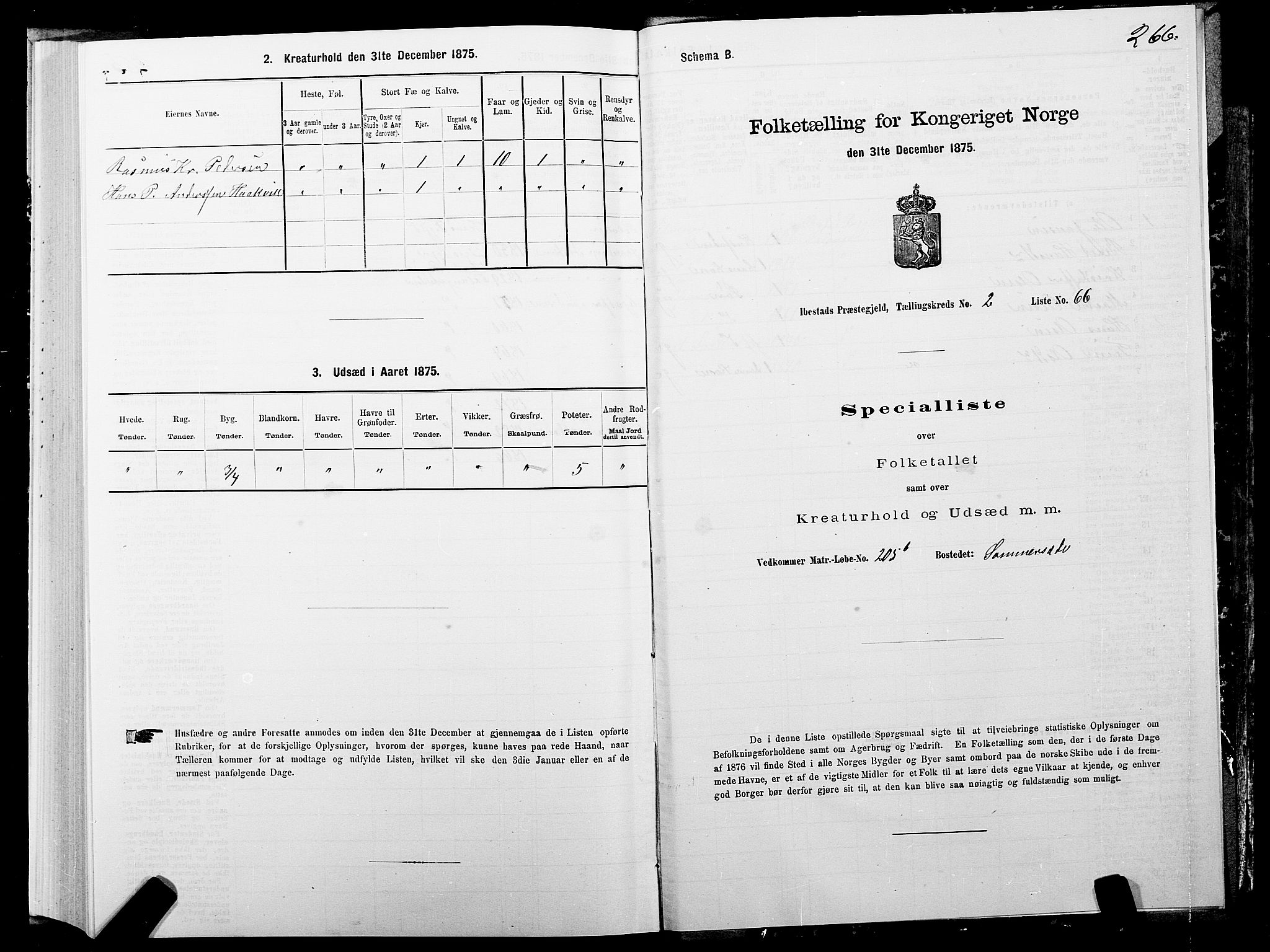 SATØ, Folketelling 1875 for 1917P Ibestad prestegjeld, 1875, s. 1266