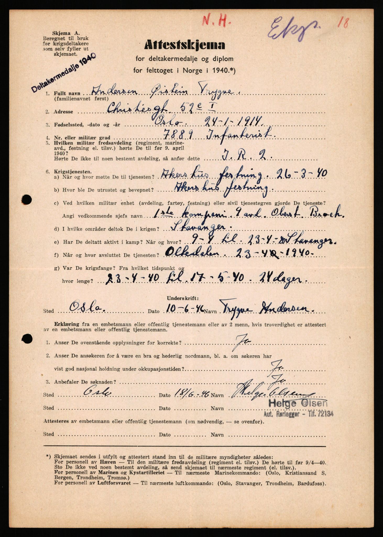 Forsvaret, Jegerkorpset infanteriregiment nr. 2 (IR 2), RA/RAFA-3155/D/Da/L0178: --, 1945-1950, s. 49