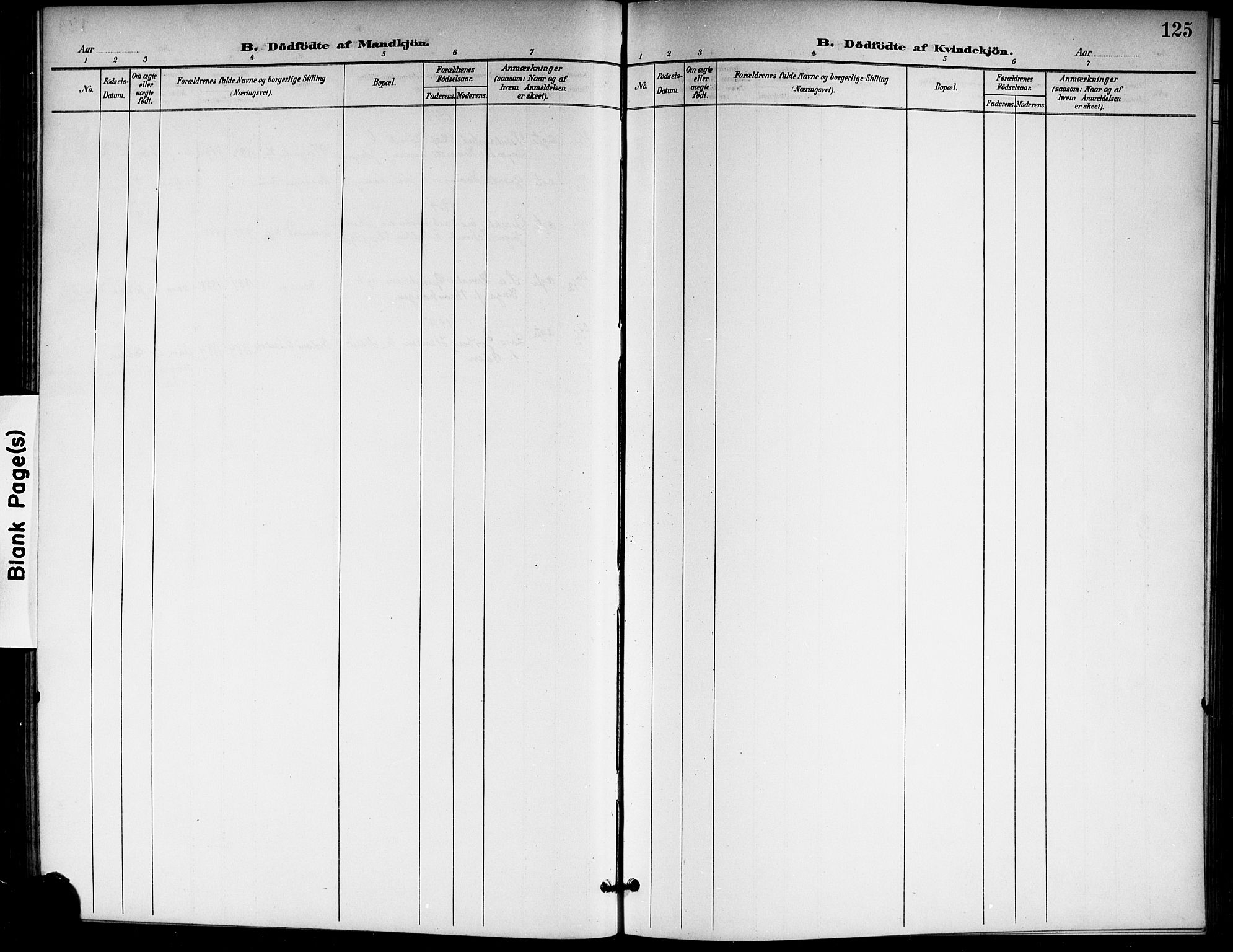 Kongsberg kirkebøker, AV/SAKO-A-22/G/Ga/L0007: Klokkerbok nr. 7, 1901-1915, s. 125