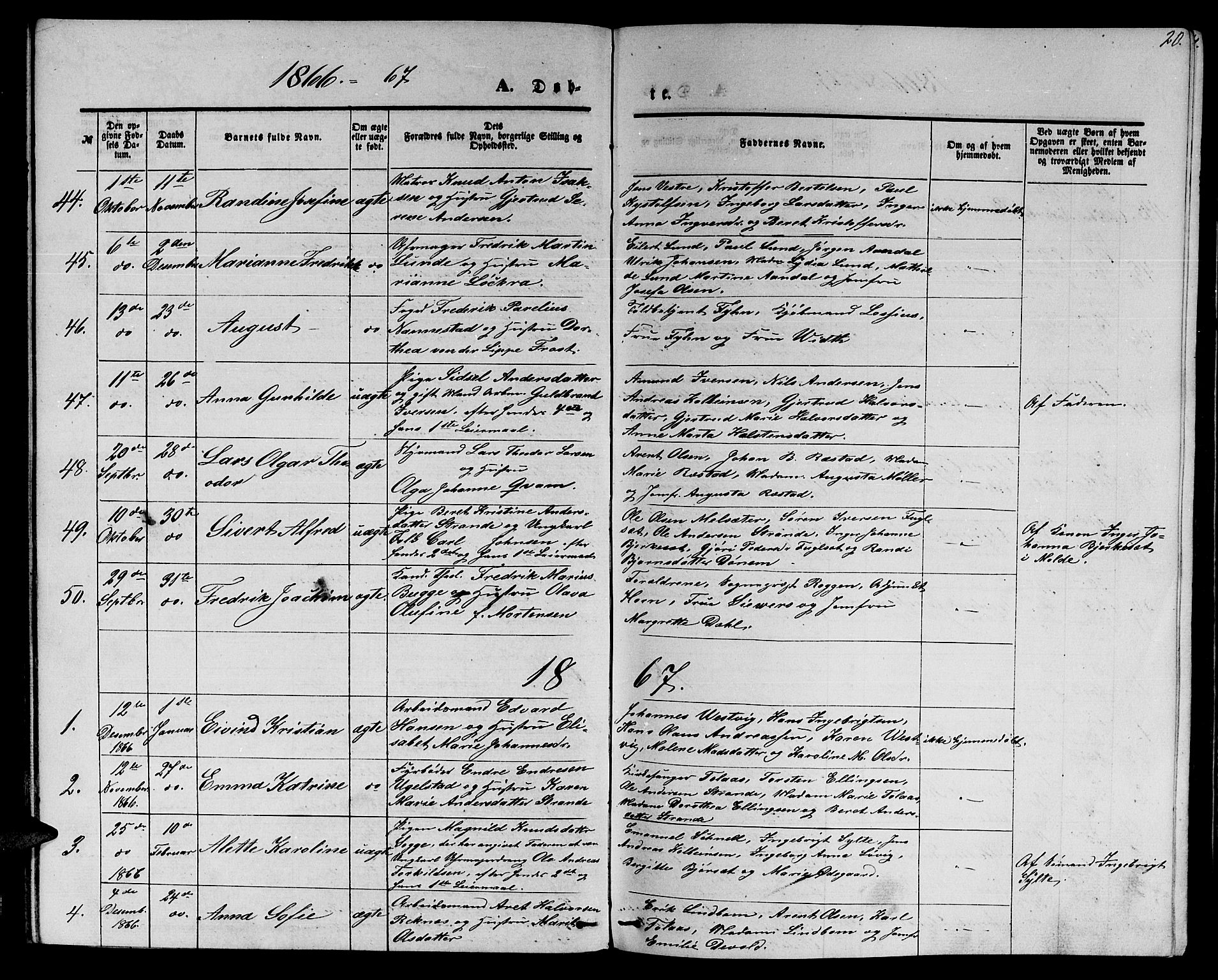 Ministerialprotokoller, klokkerbøker og fødselsregistre - Møre og Romsdal, SAT/A-1454/558/L0701: Klokkerbok nr. 558C02, 1862-1879, s. 20