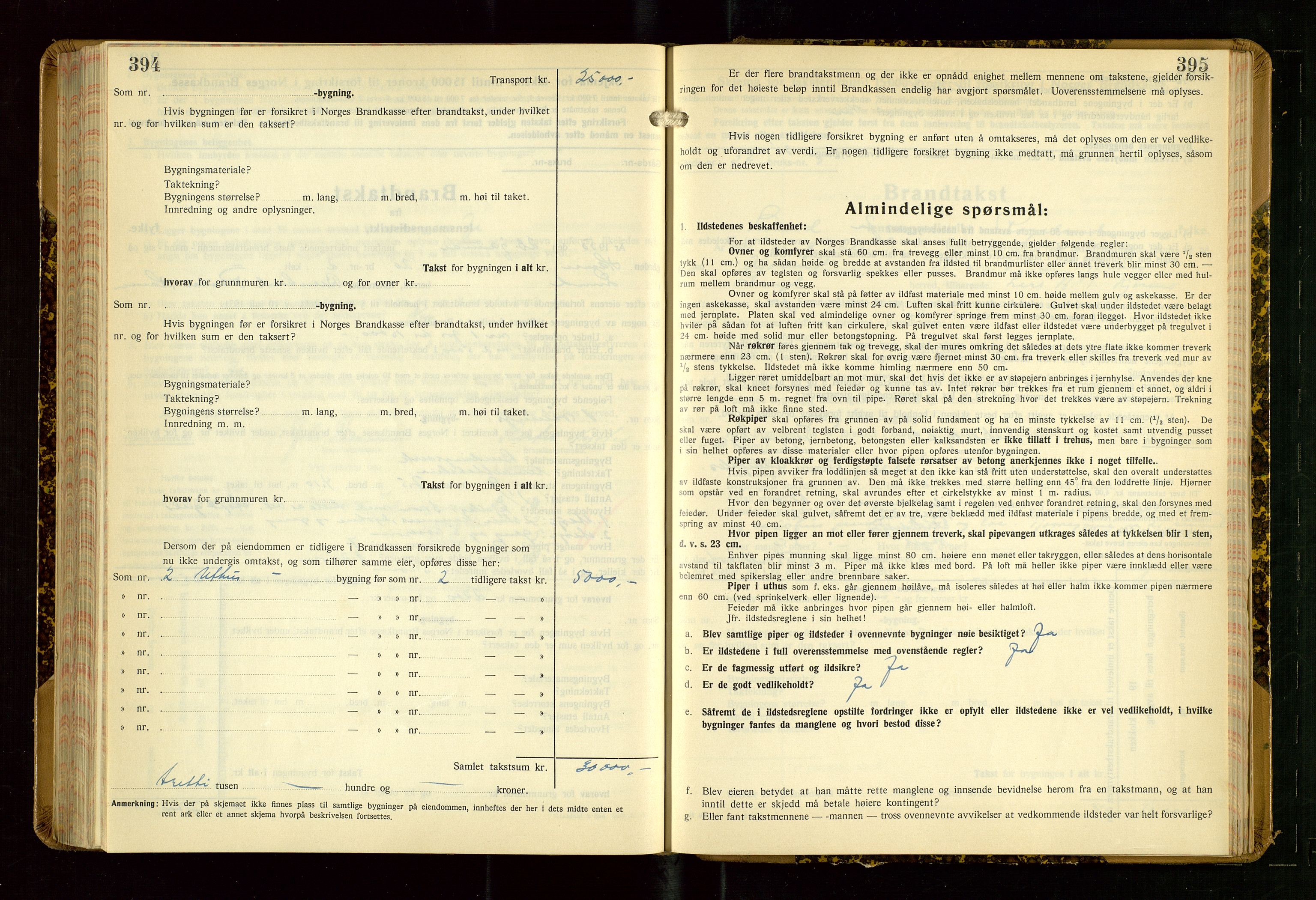 Lund lensmannskontor, AV/SAST-A-100303/Gob/L0006: "Brandtakstprotokoll", 1938-1951, s. 394-395